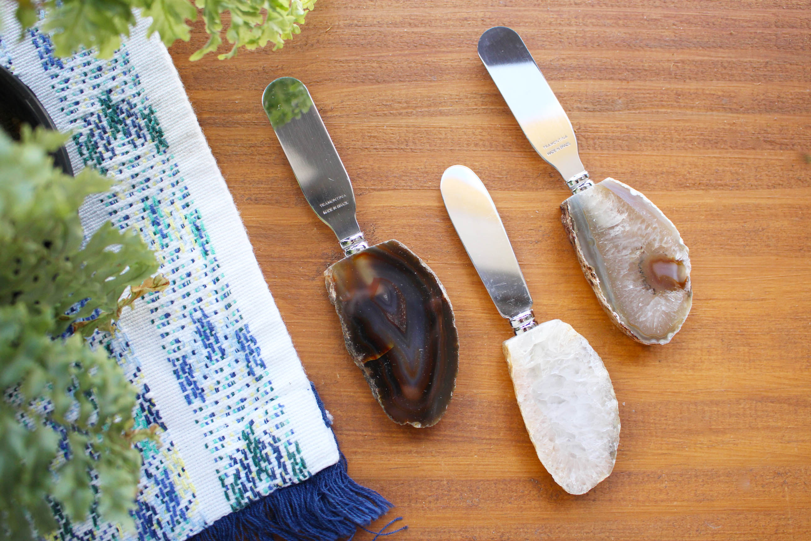 Spreader with Crystal Handle - Agate Slab