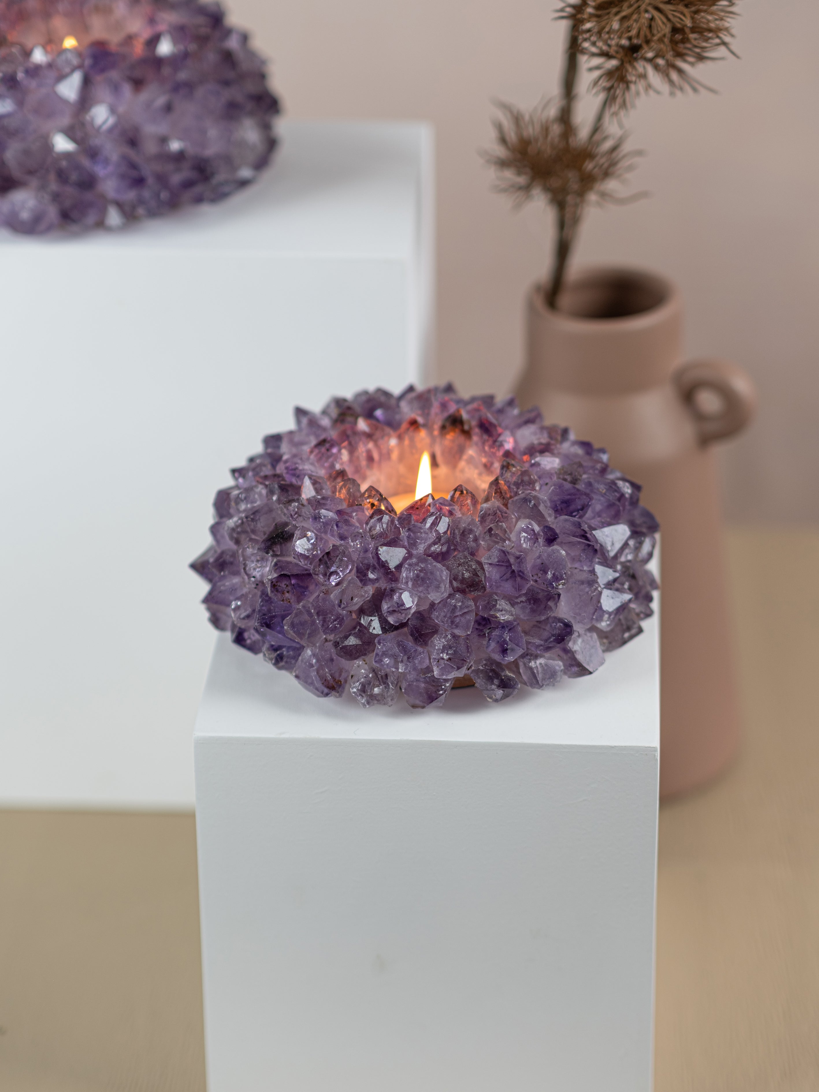Amethyst Points Candle Holder