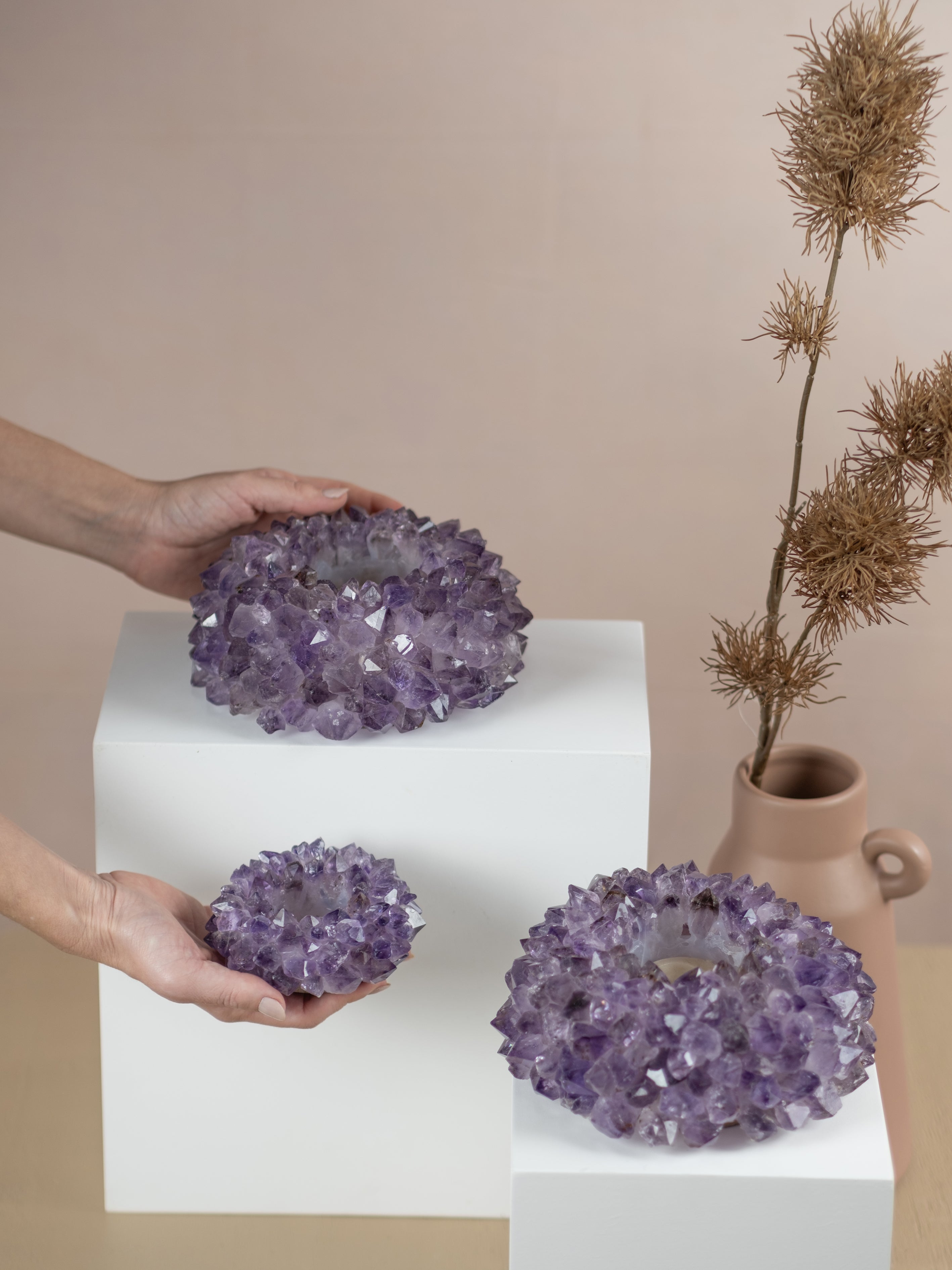 Amethyst Points Candle Holder