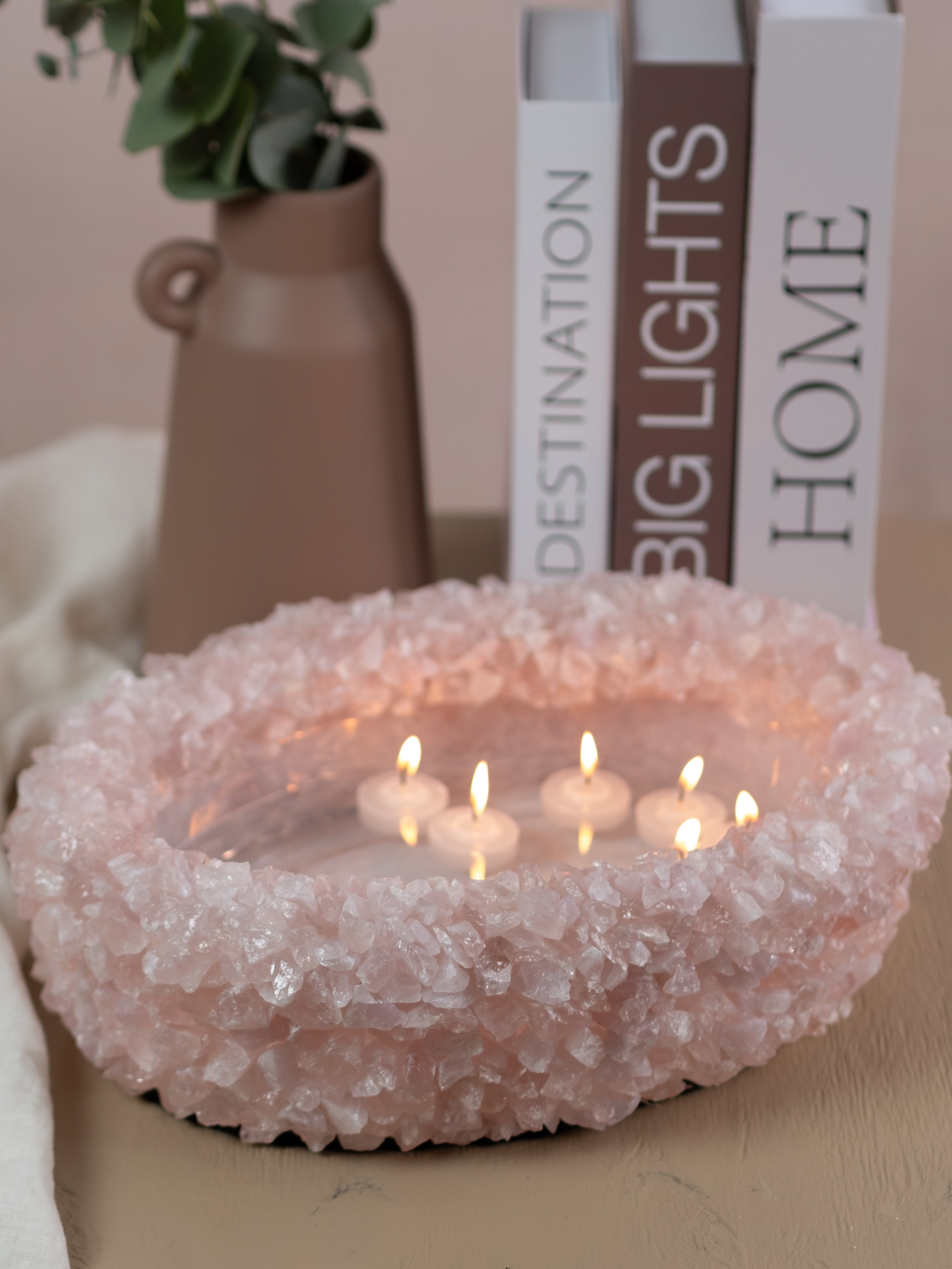 Oval Rose Quartz Bowl