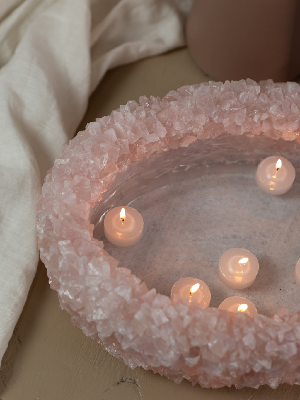 Oval Rose Quartz Bowl