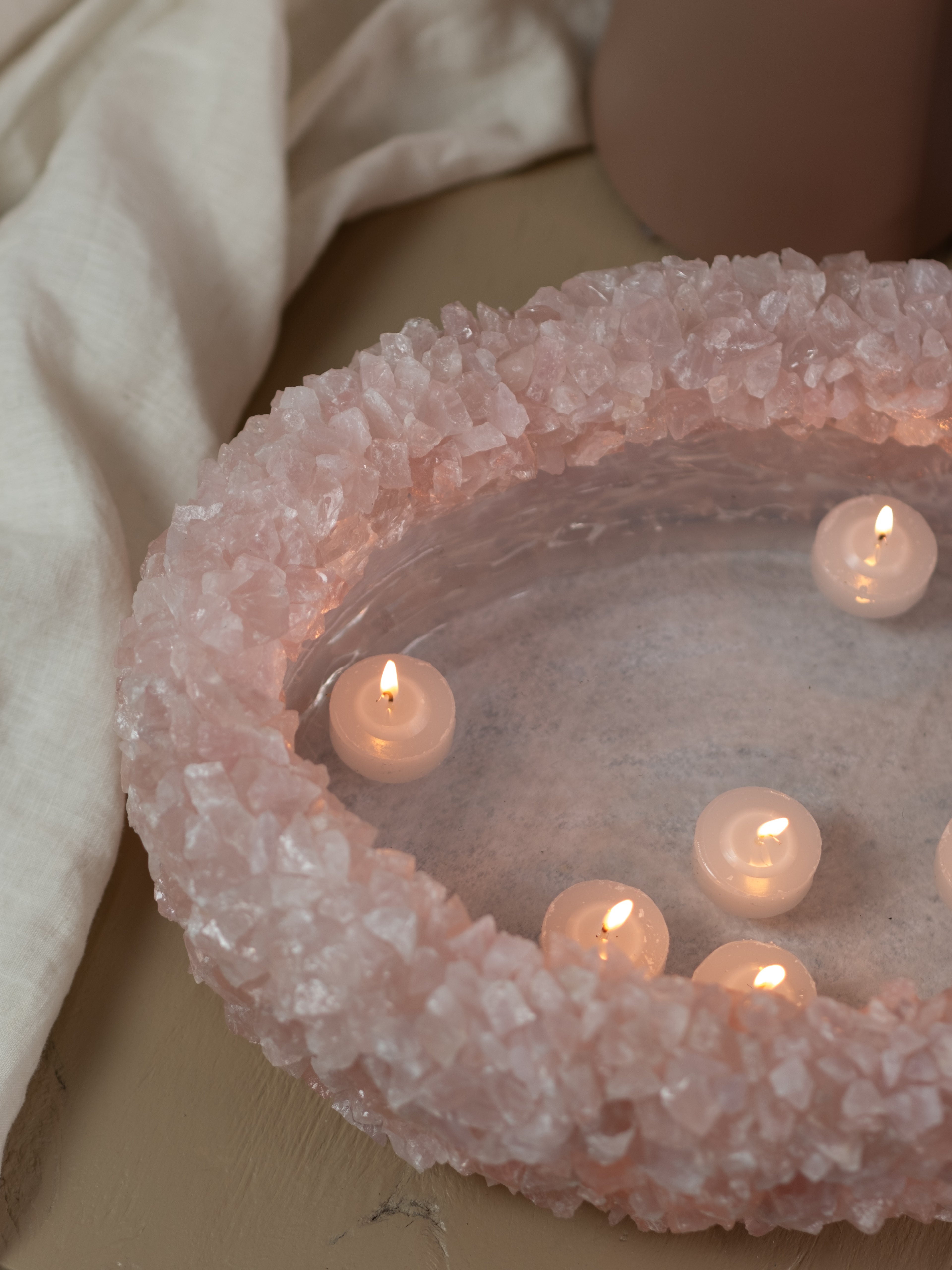 Oval Rose Quartz Bowl