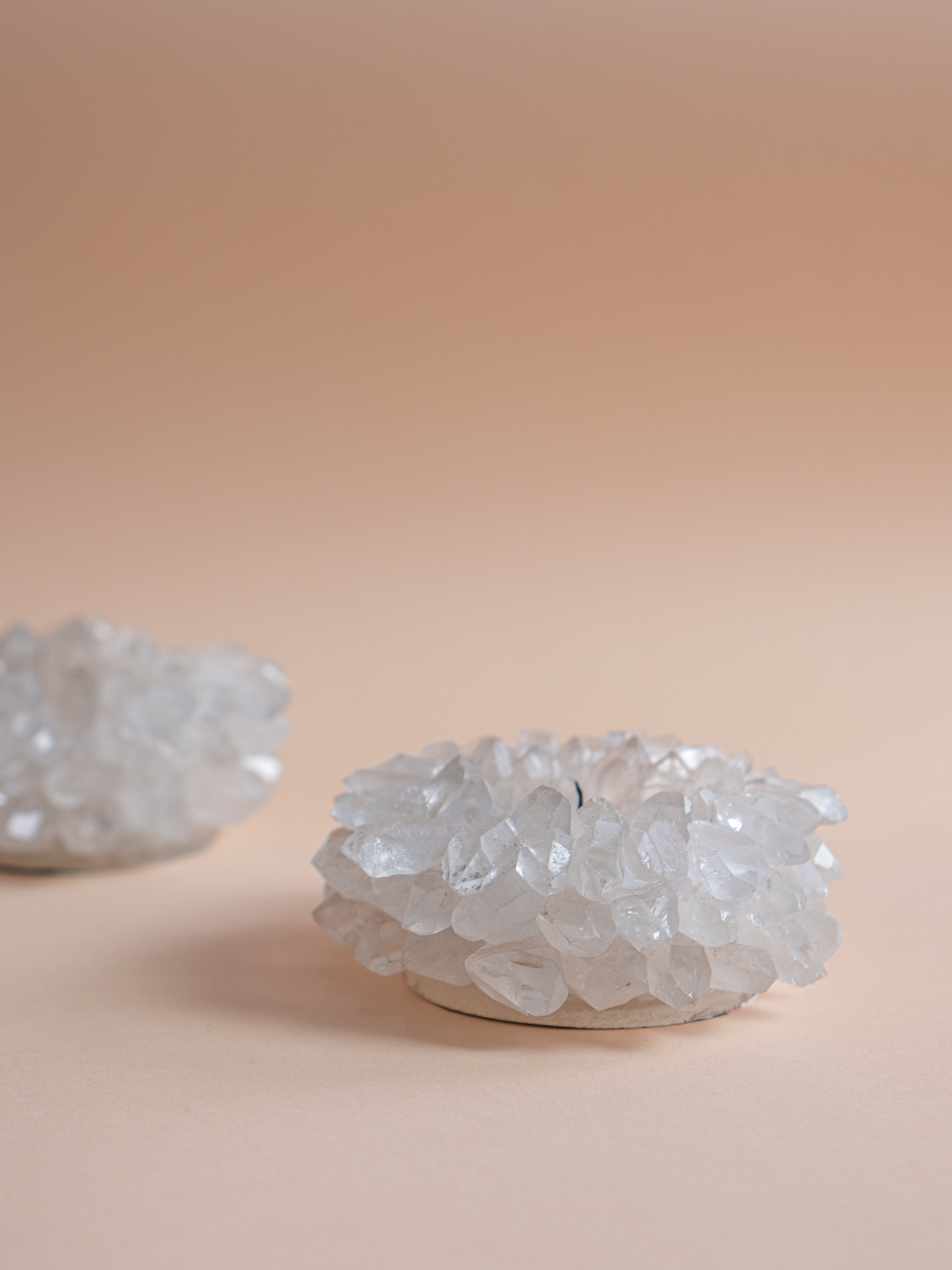 Clear Quartz Points Candle Holder
