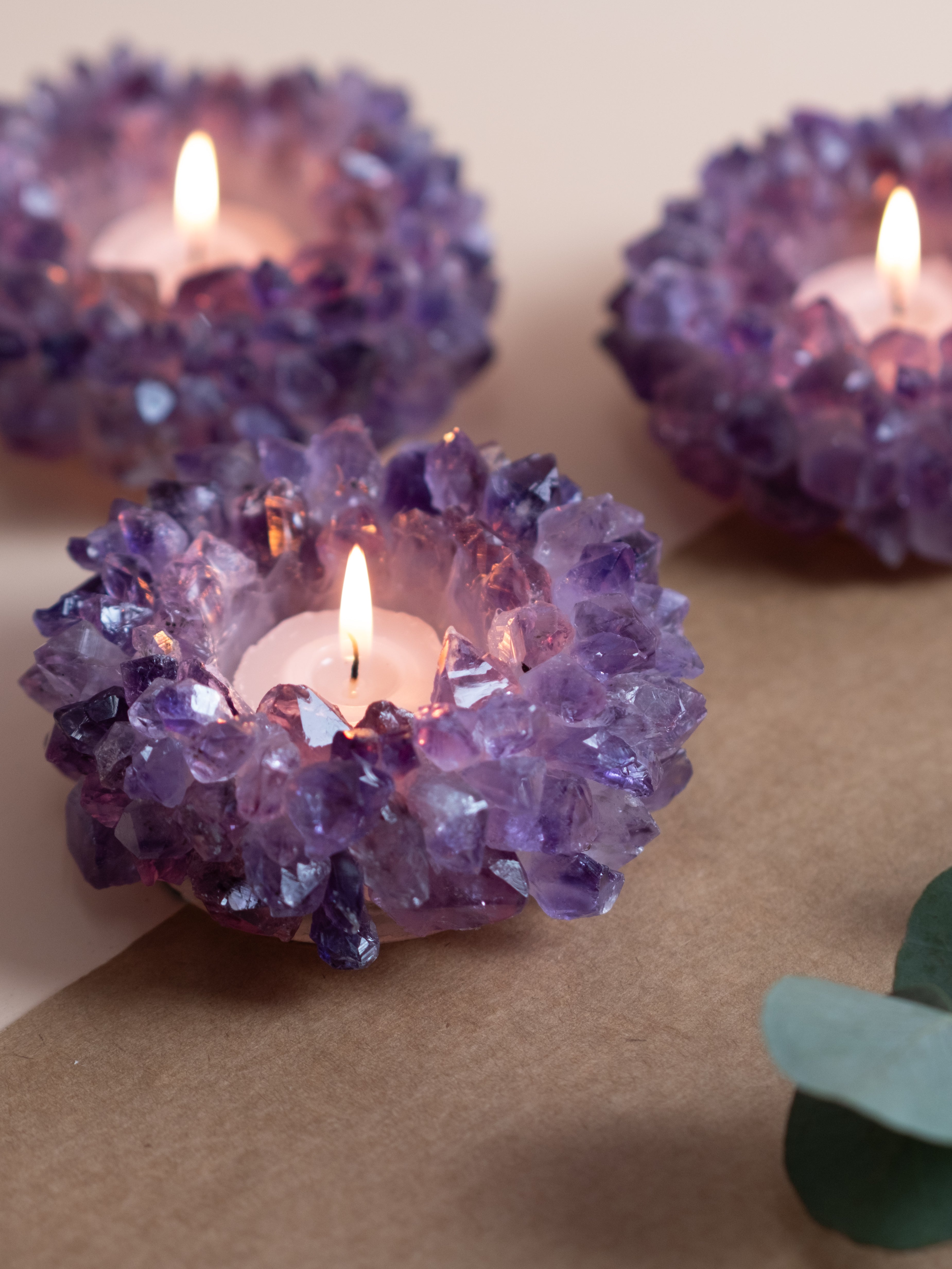 Amethyst Points Candle Holder