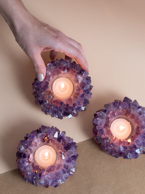Amethyst Points Candle Holder