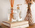 Handcrafted Crystal Glass Dispenser & Diffuser Set - 2 Piece Clear Quartz Druzy