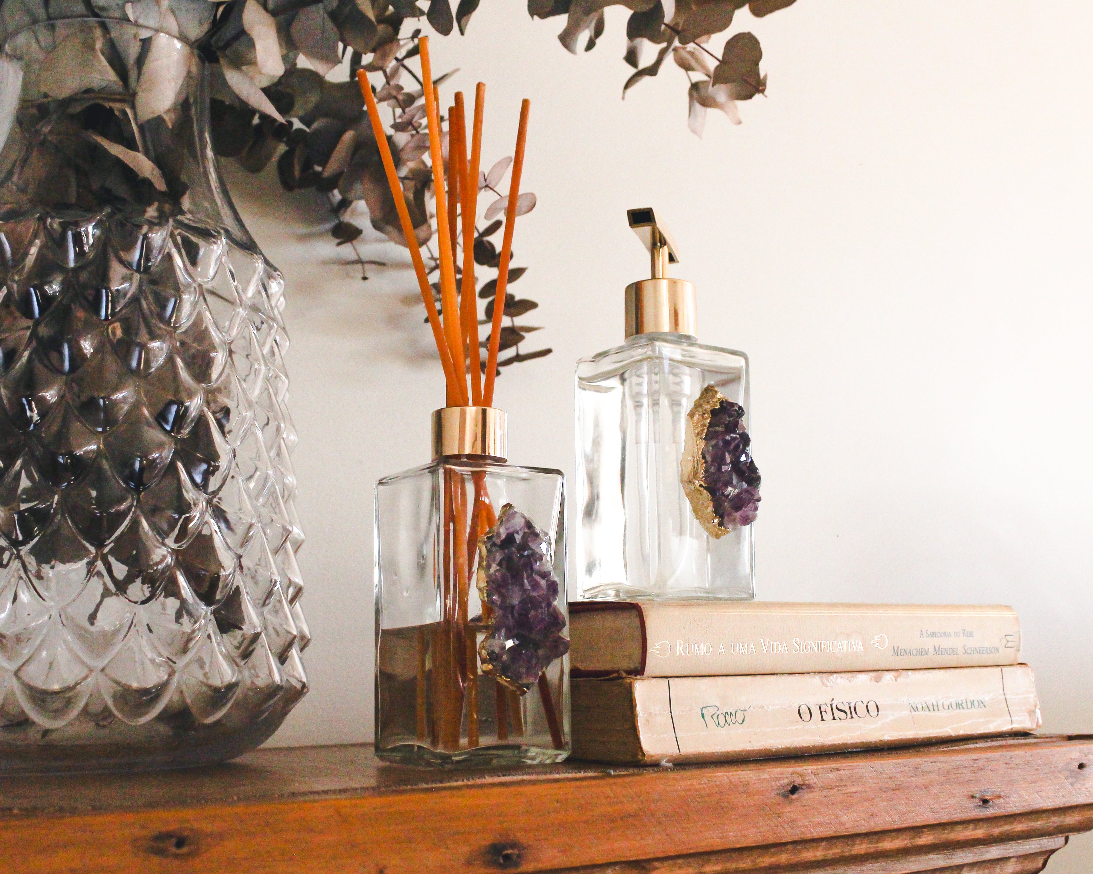 Handcrafted Crystal Glass Dispenser & Diffuser Set - 2 Piece