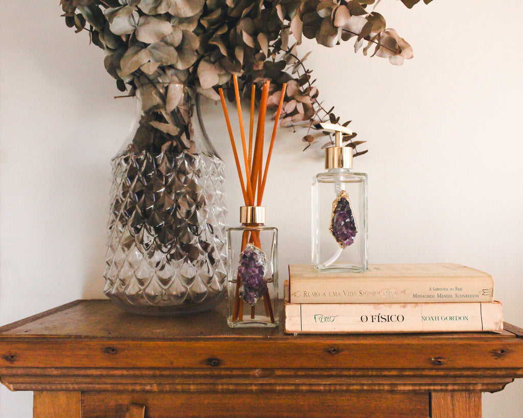 Handcrafted Crystal Glass Dispenser & Diffuser Set - 2 Piece