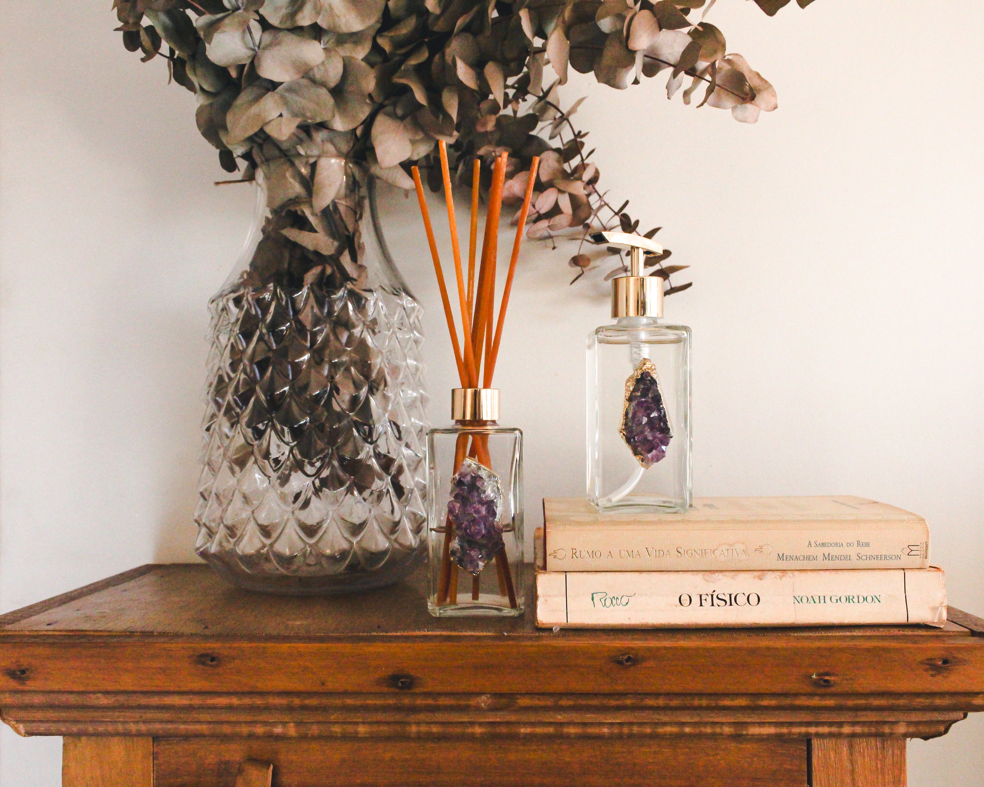 Handcrafted Crystal Glass Dispenser & Diffuser Set - 2 Piece