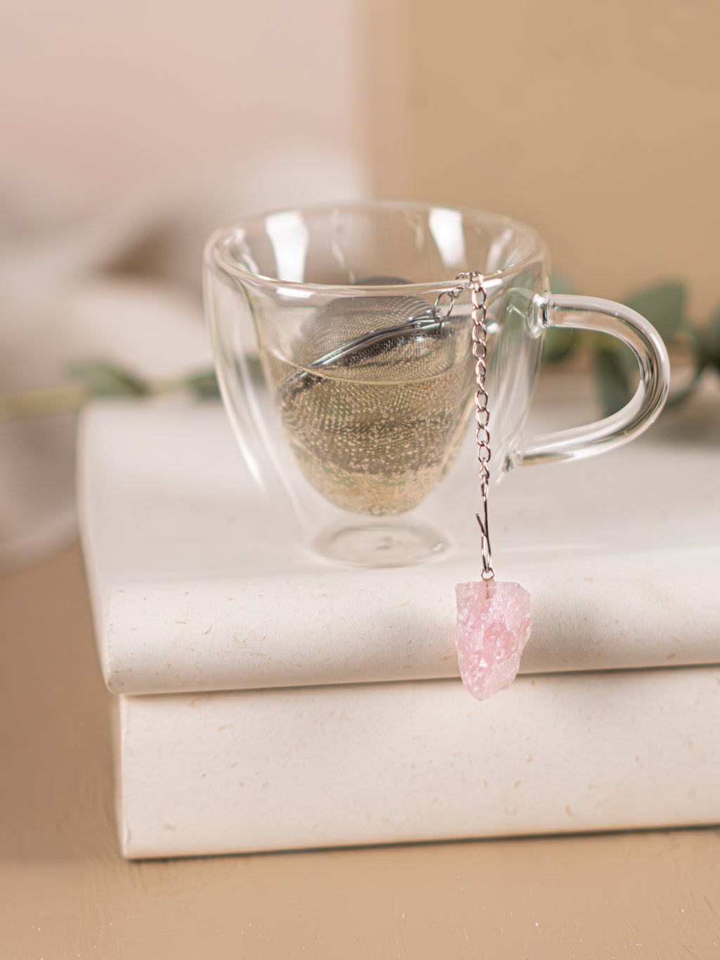 Tea Infuser with Rose Quartz Accent