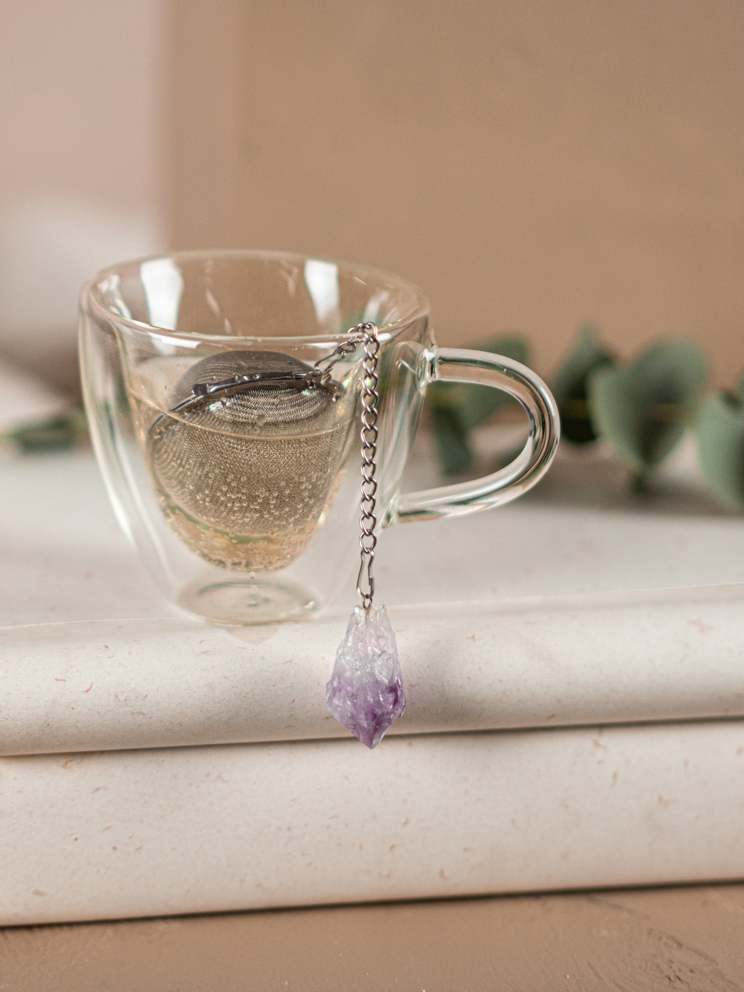 Tea Infuser with Amethyst Accent
