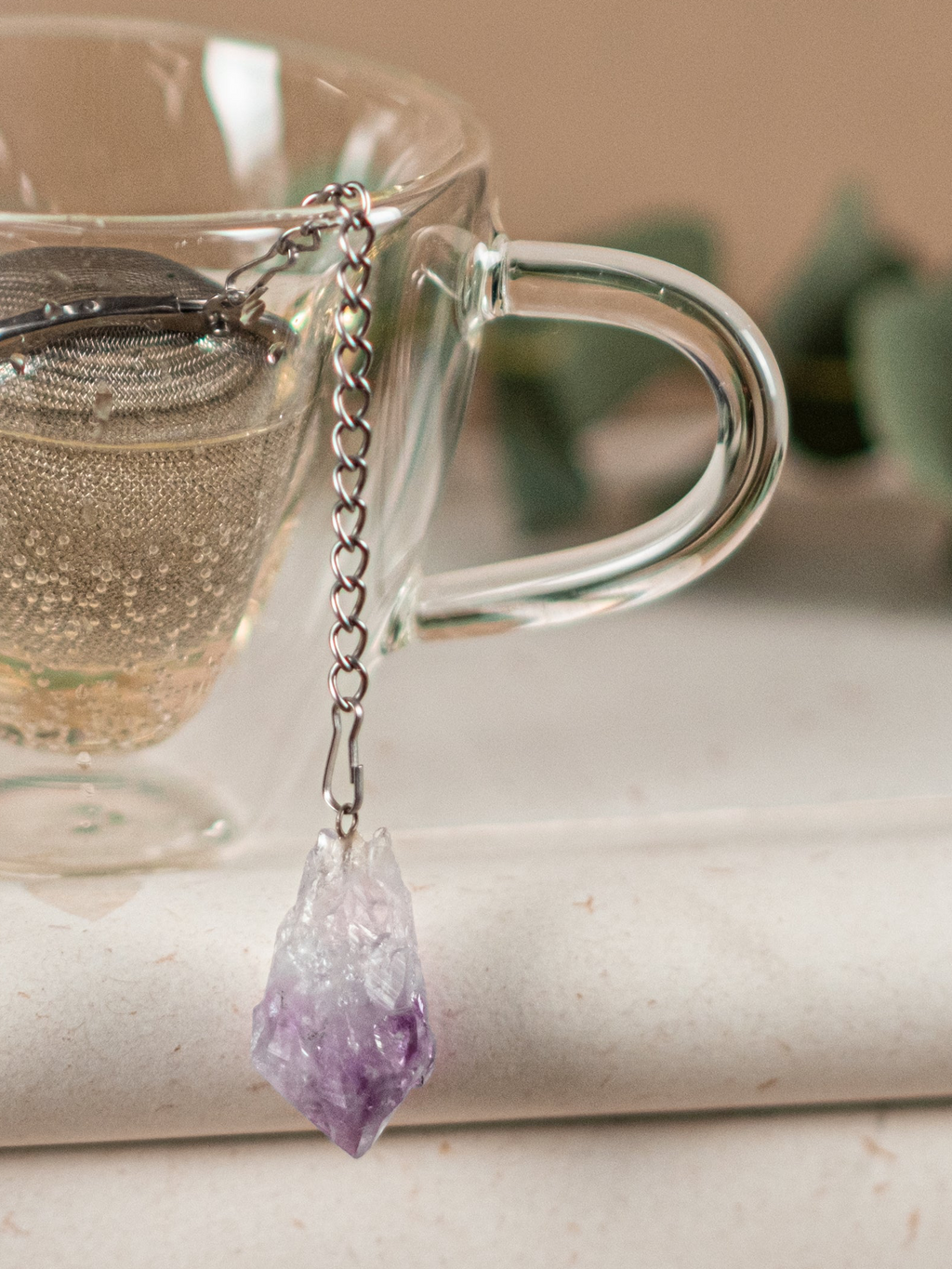 Tea Infuser with Amethyst Accent