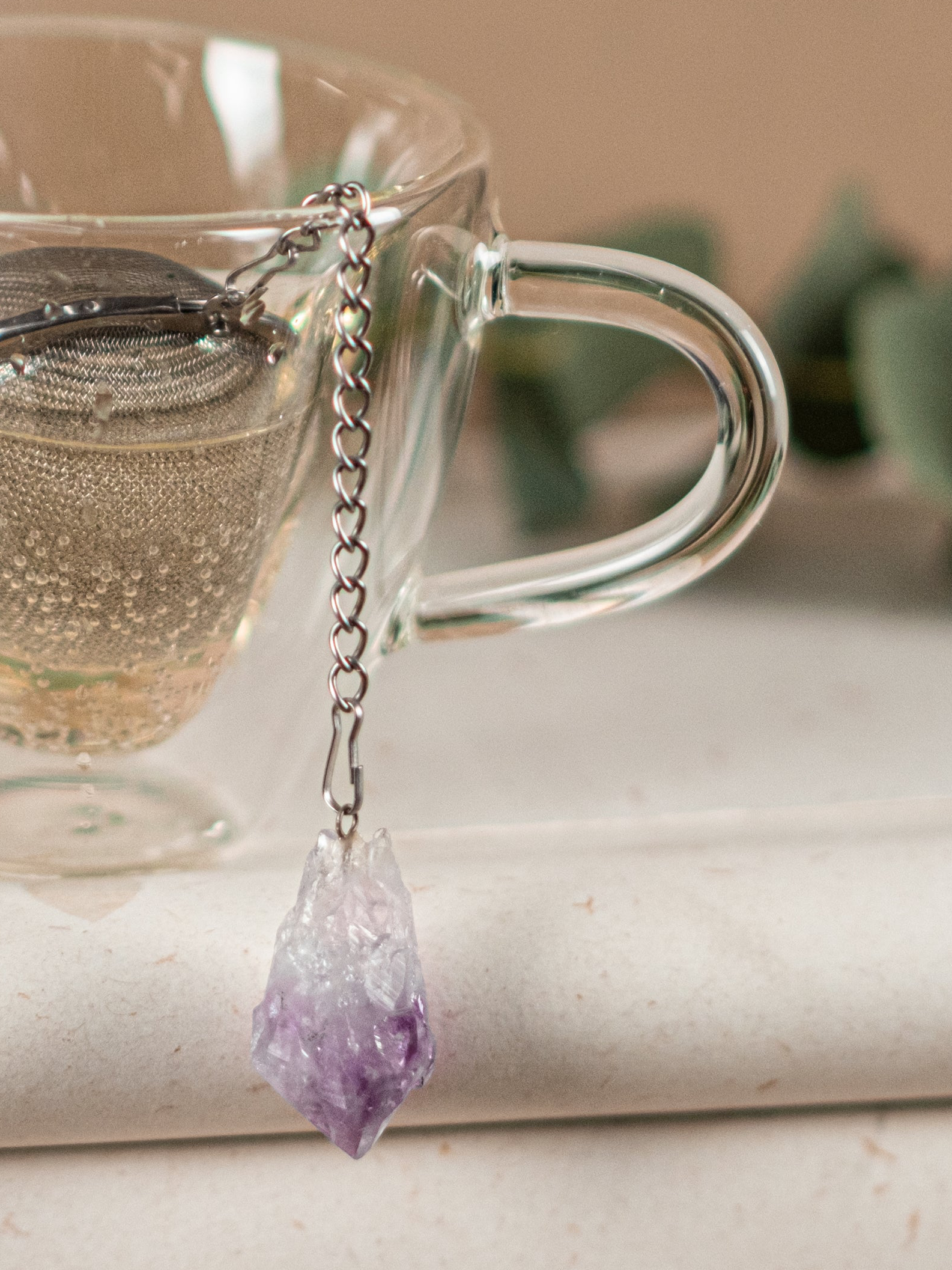 Tea Infuser with Amethyst Accent