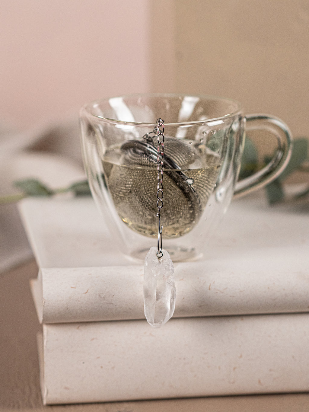 Tea Infuser with Clear Quartz Accent