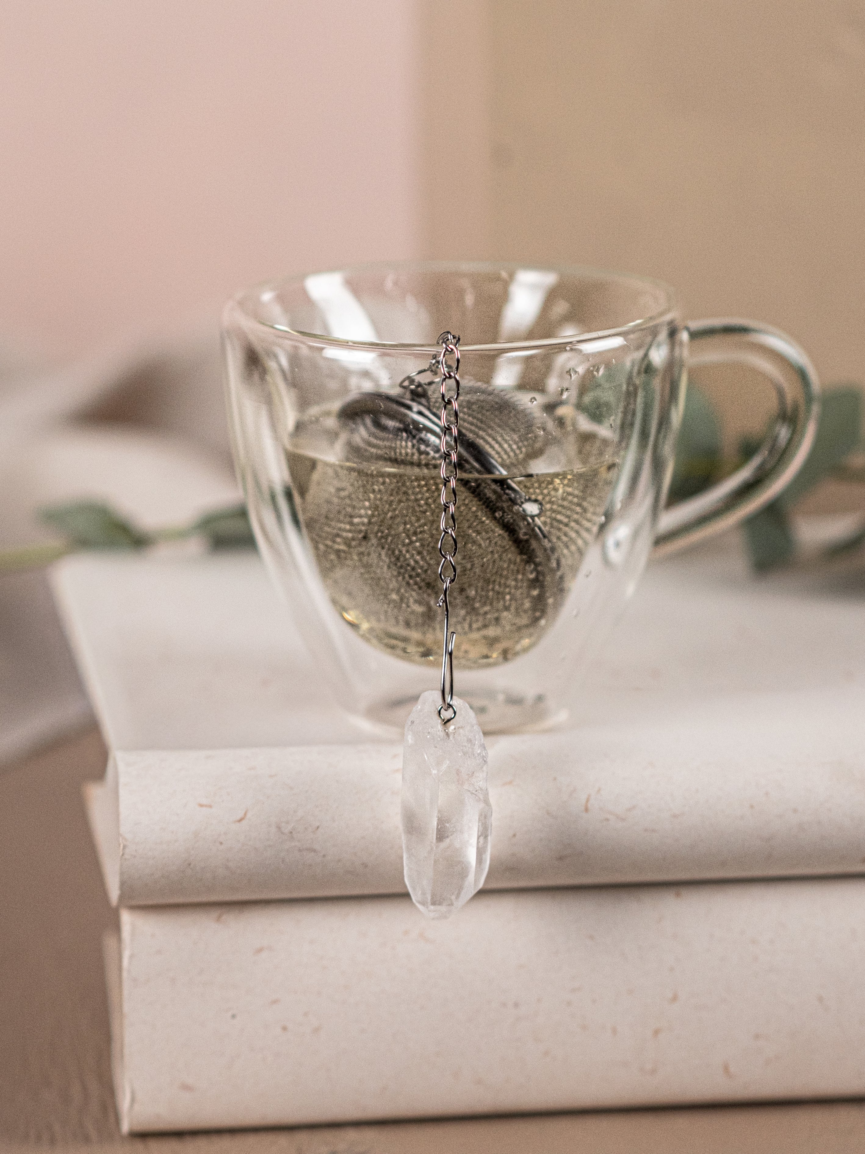 Tea Infuser with Clear Quartz Accent