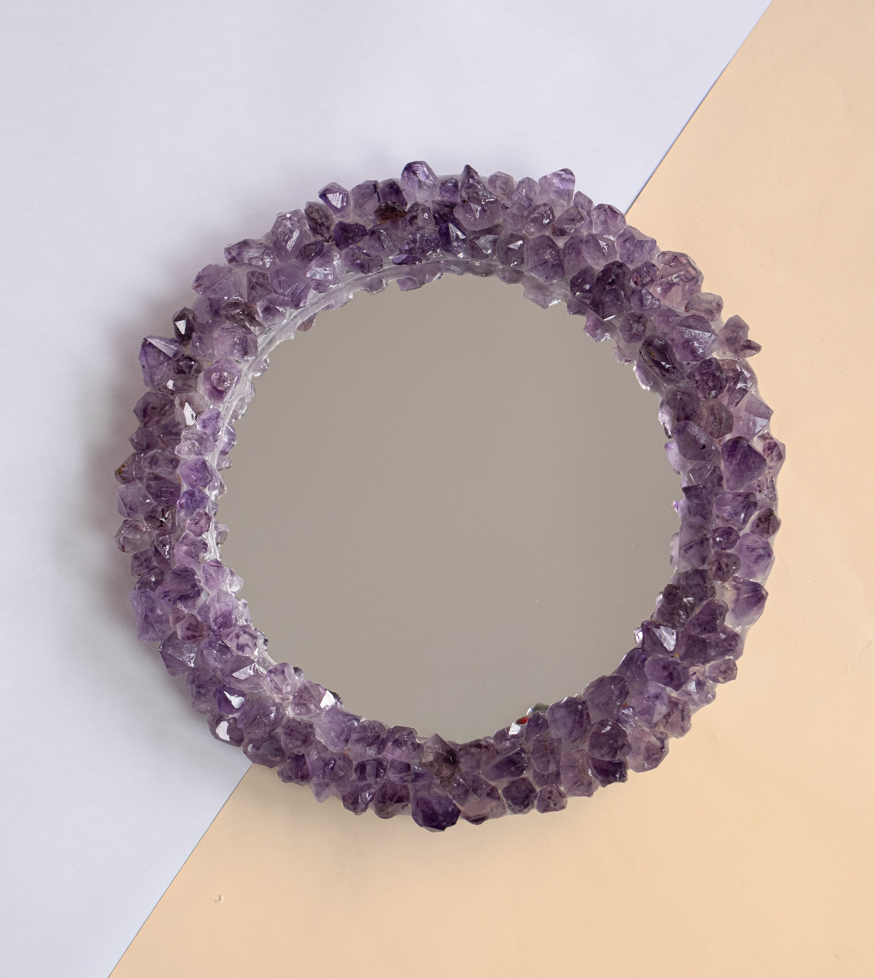 Amethyst Point Round LED Wall Mirror