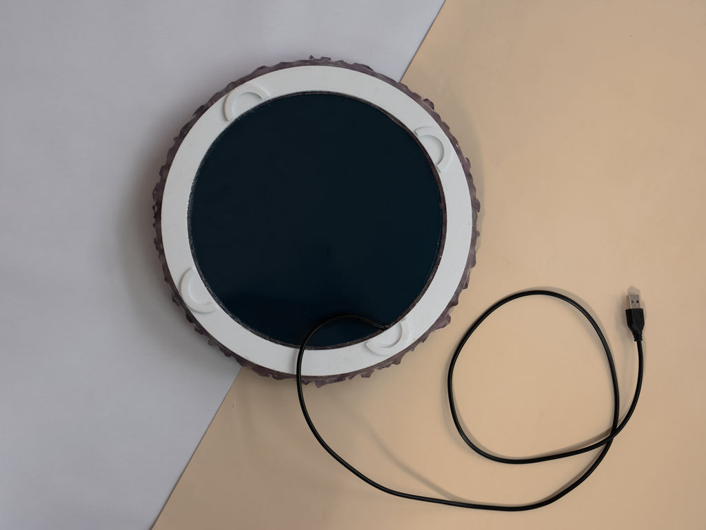 Amethyst Point Round LED Wall Mirror