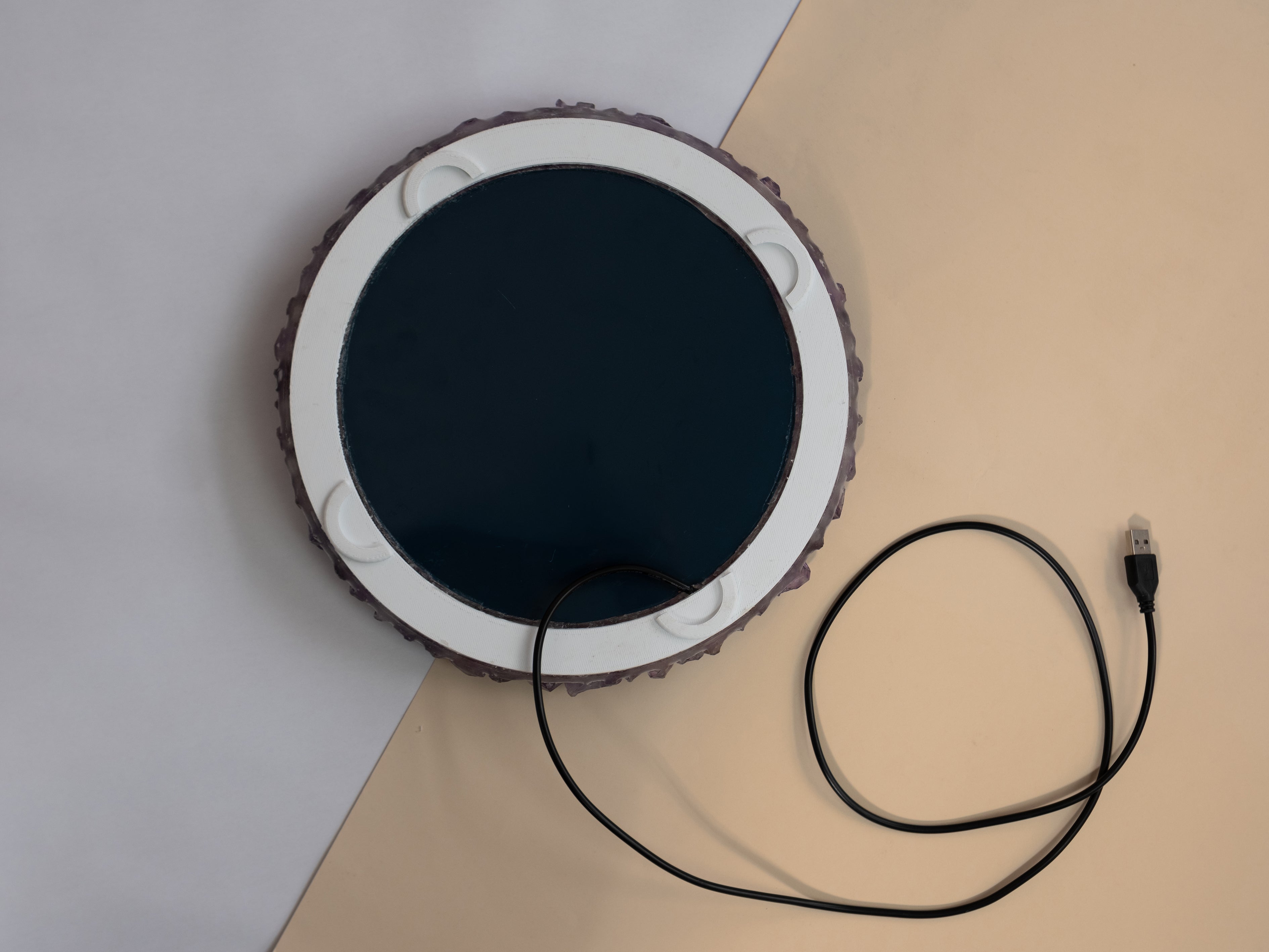 Amethyst Point Round LED Wall Mirror