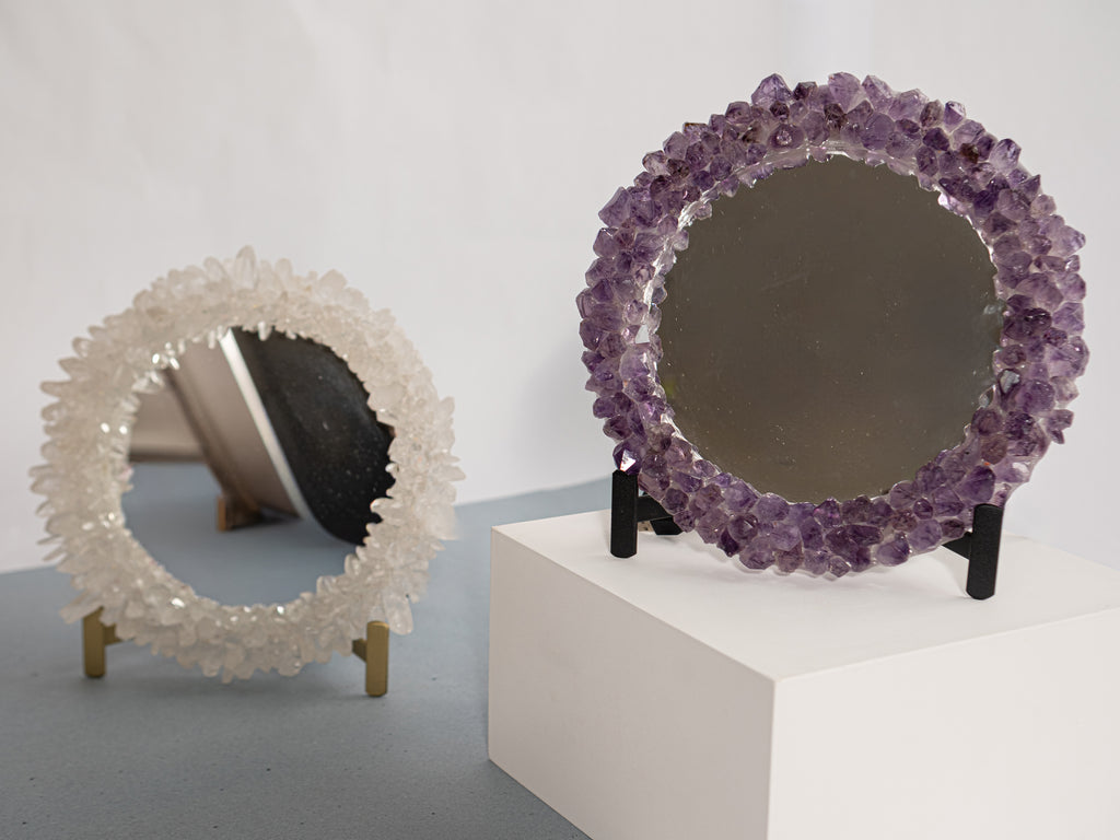 Metal Stand for Round LED Mirror - Black