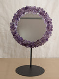 Amethyst Point Round LED Mirror on Stand