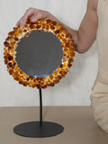 Citrine Points Round LED Mirror on Stand