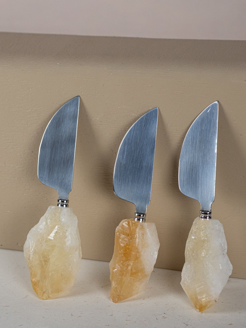 Cheese Knife with Citrine Point Handle