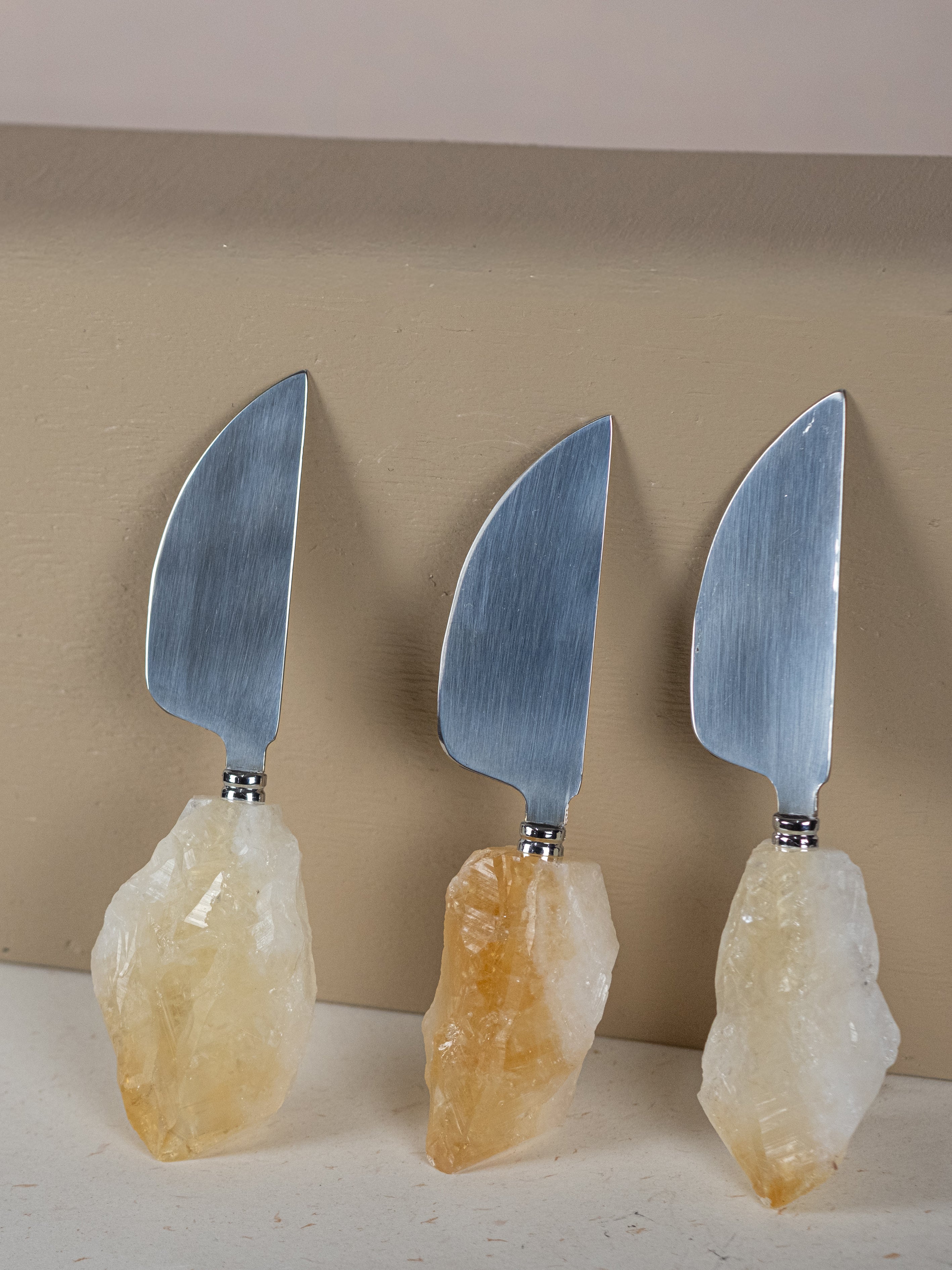 Cheese Knife with Citrine Point Handle