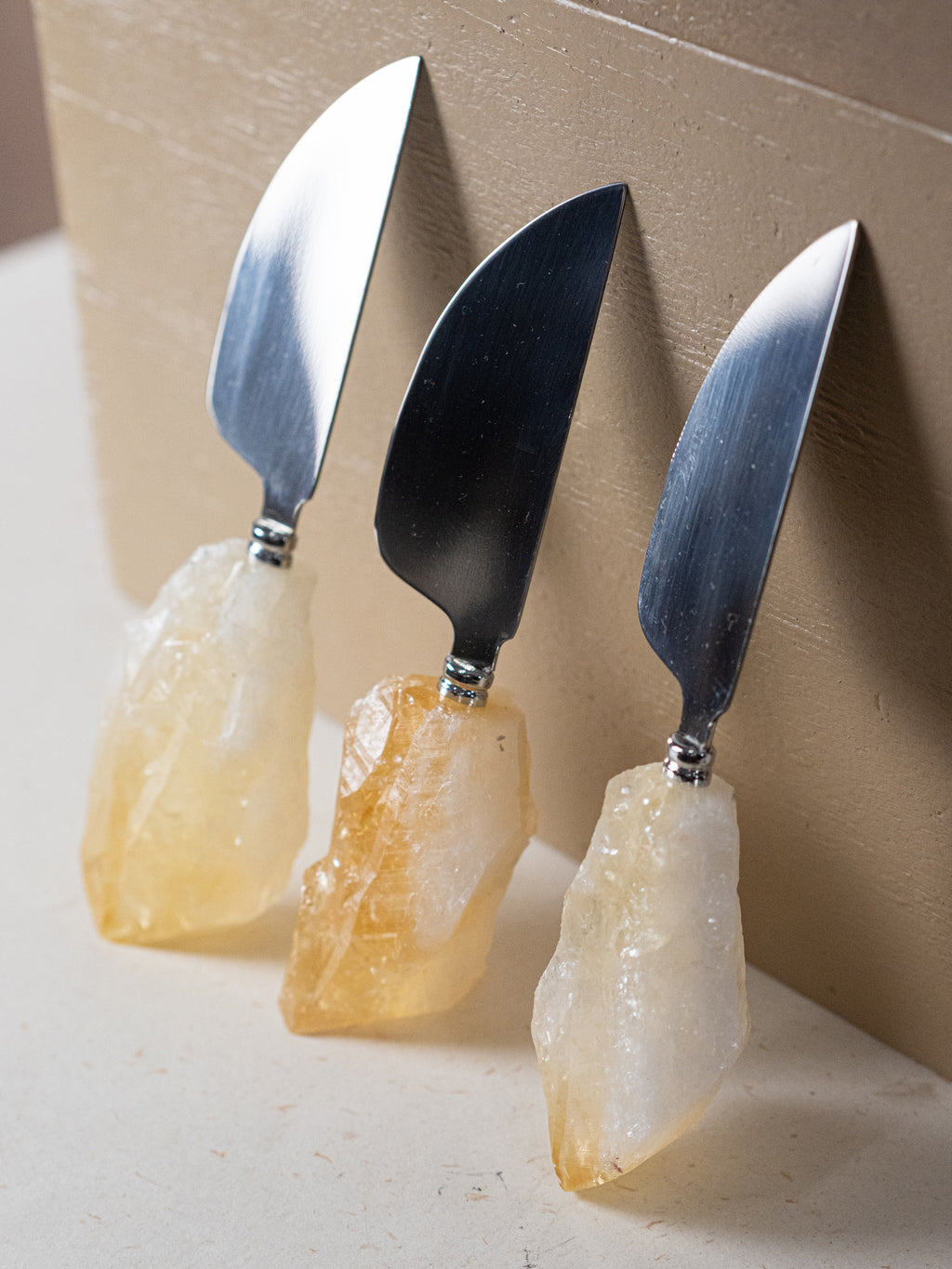 Cheese Knife with Citrine Point Handle