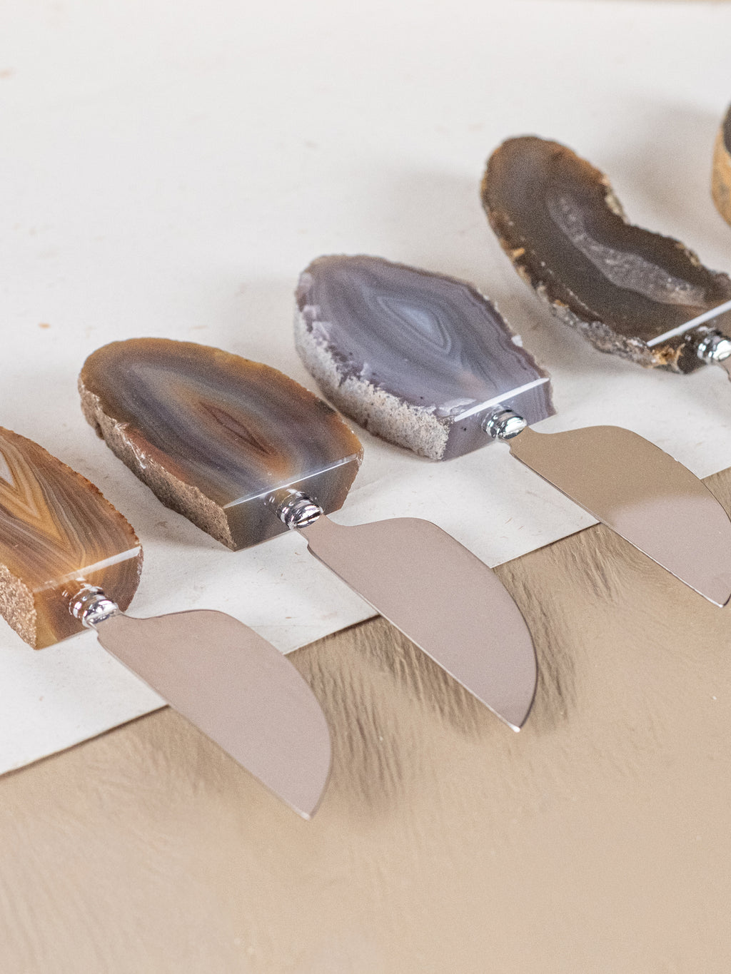 Cheese Knife with Agate Slab Handle