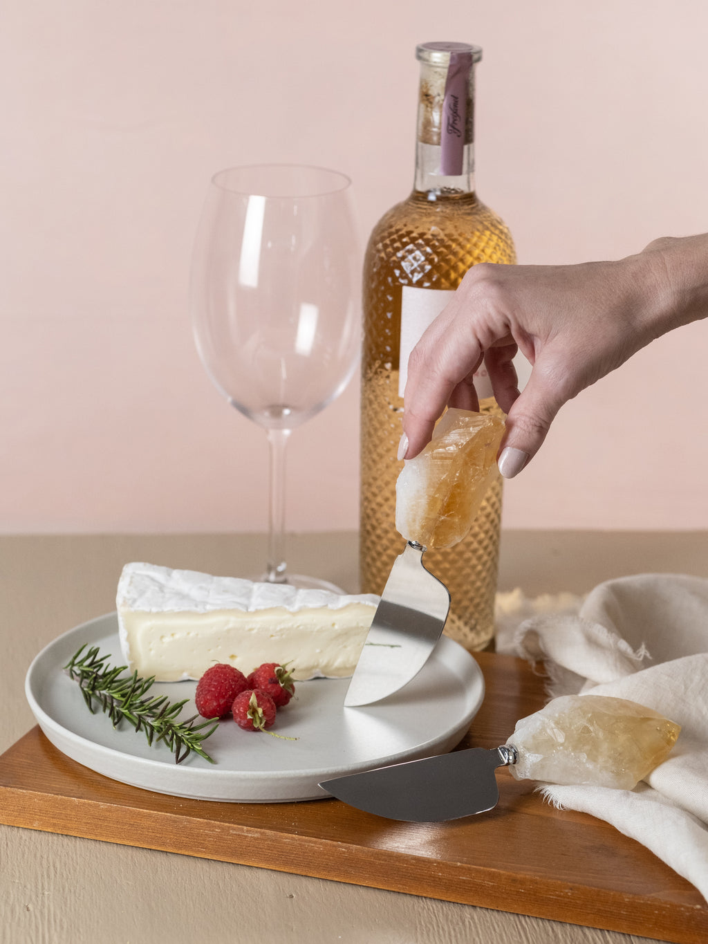 Cheese Knife with Citrine Point Handle