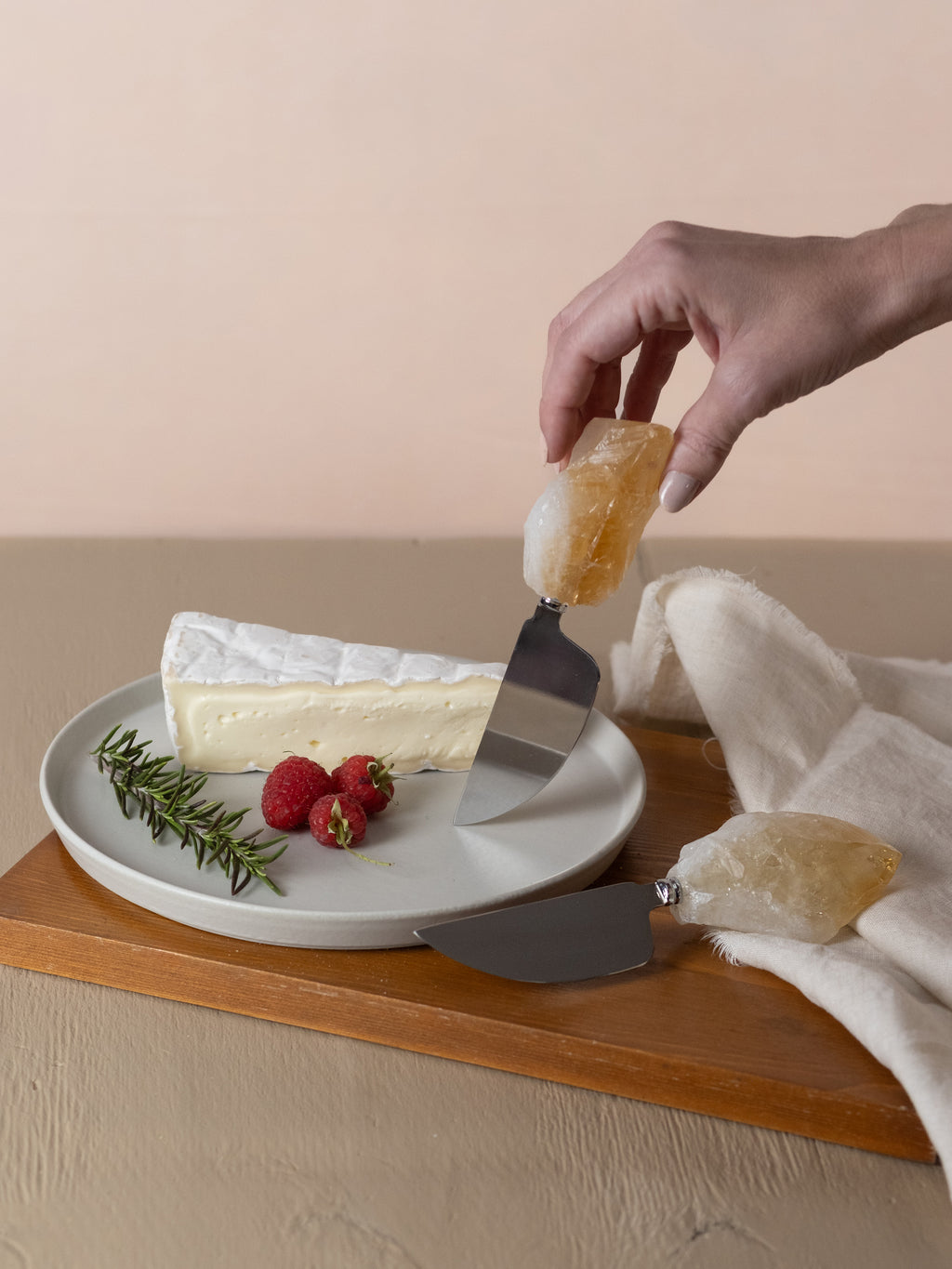 Cheese Knife with Citrine Point Handle