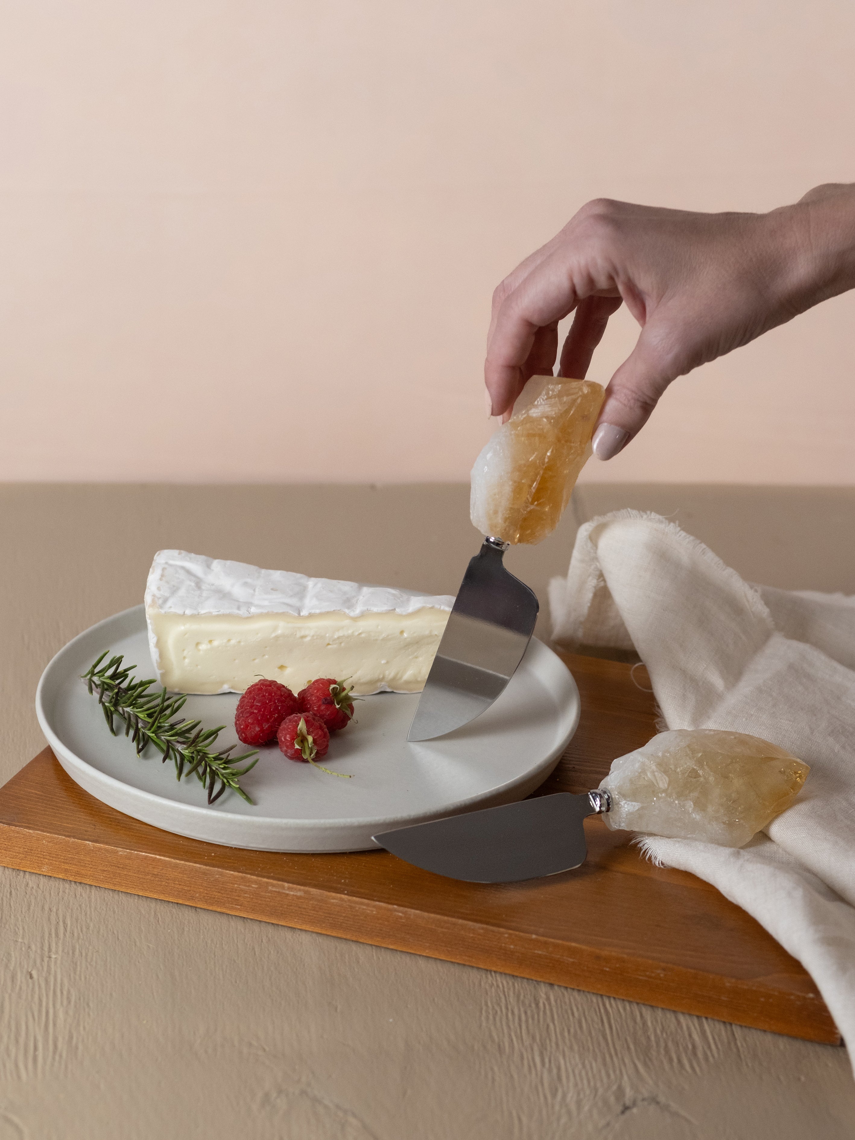 Cheese Knife with Citrine Point Handle