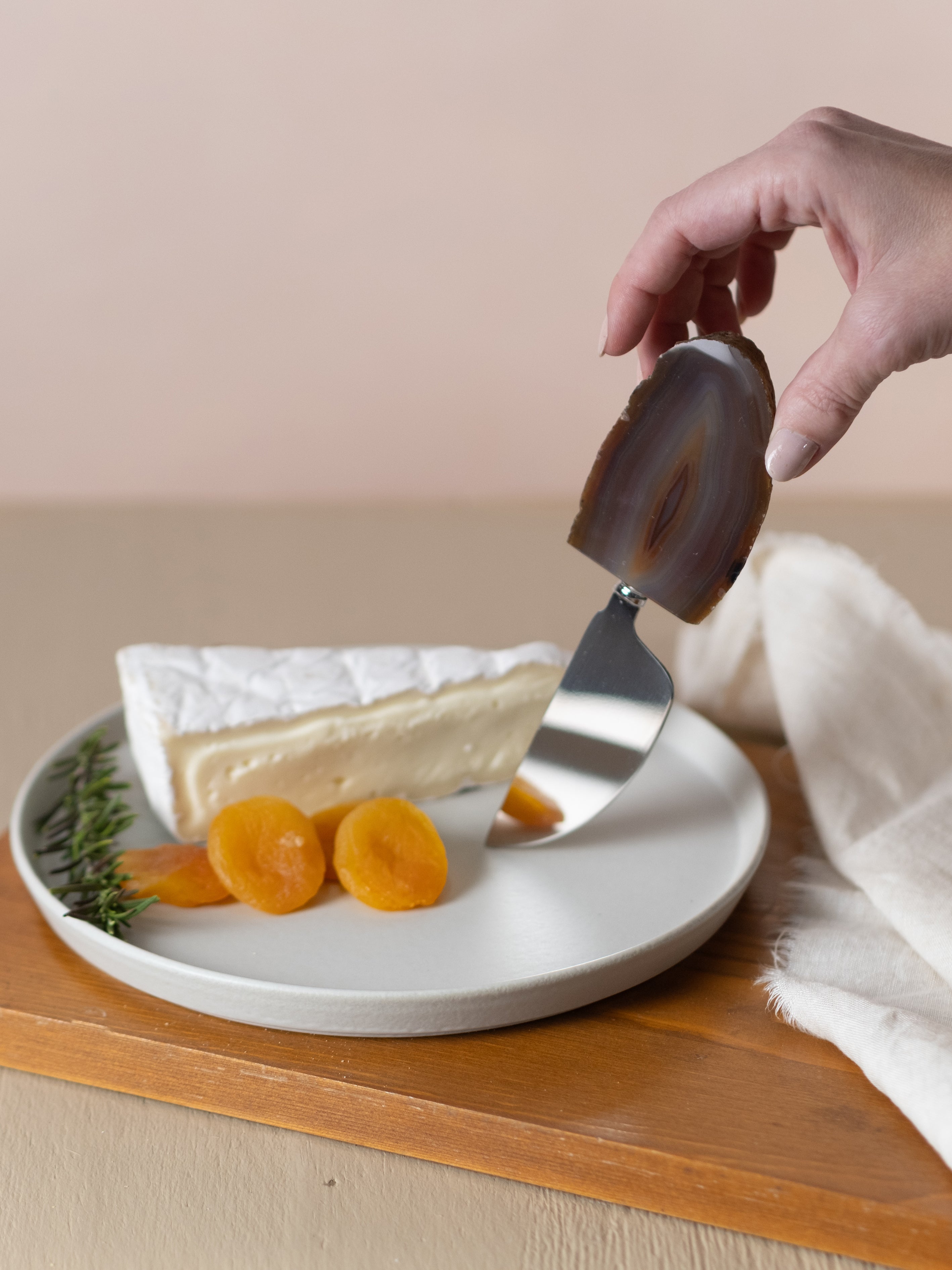 Cheese Knife with Agate Slab Handle