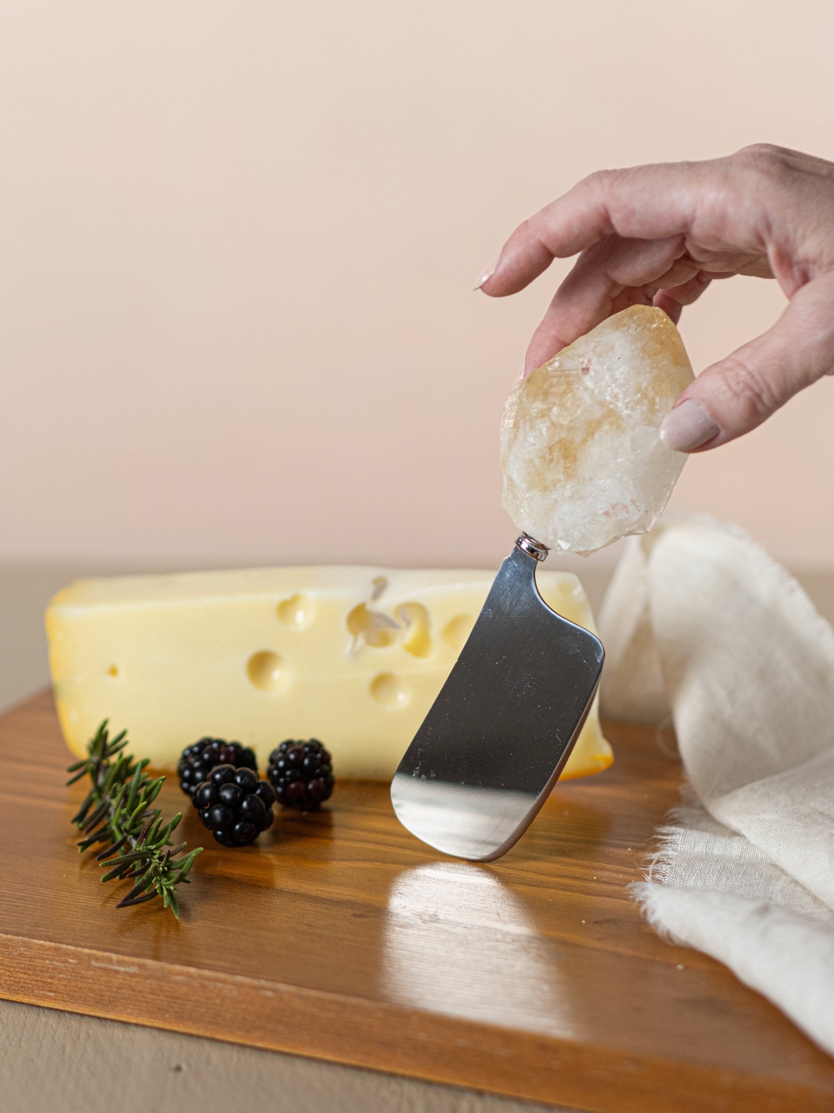 Cheese Cleaver with Citrine Point Handle
