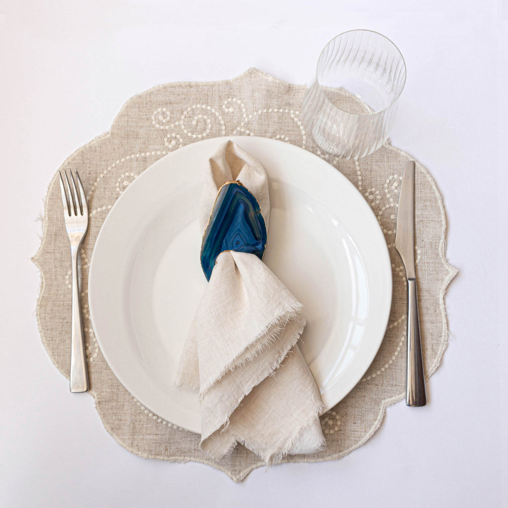 Napkin Ring in Agate Slice - Blue