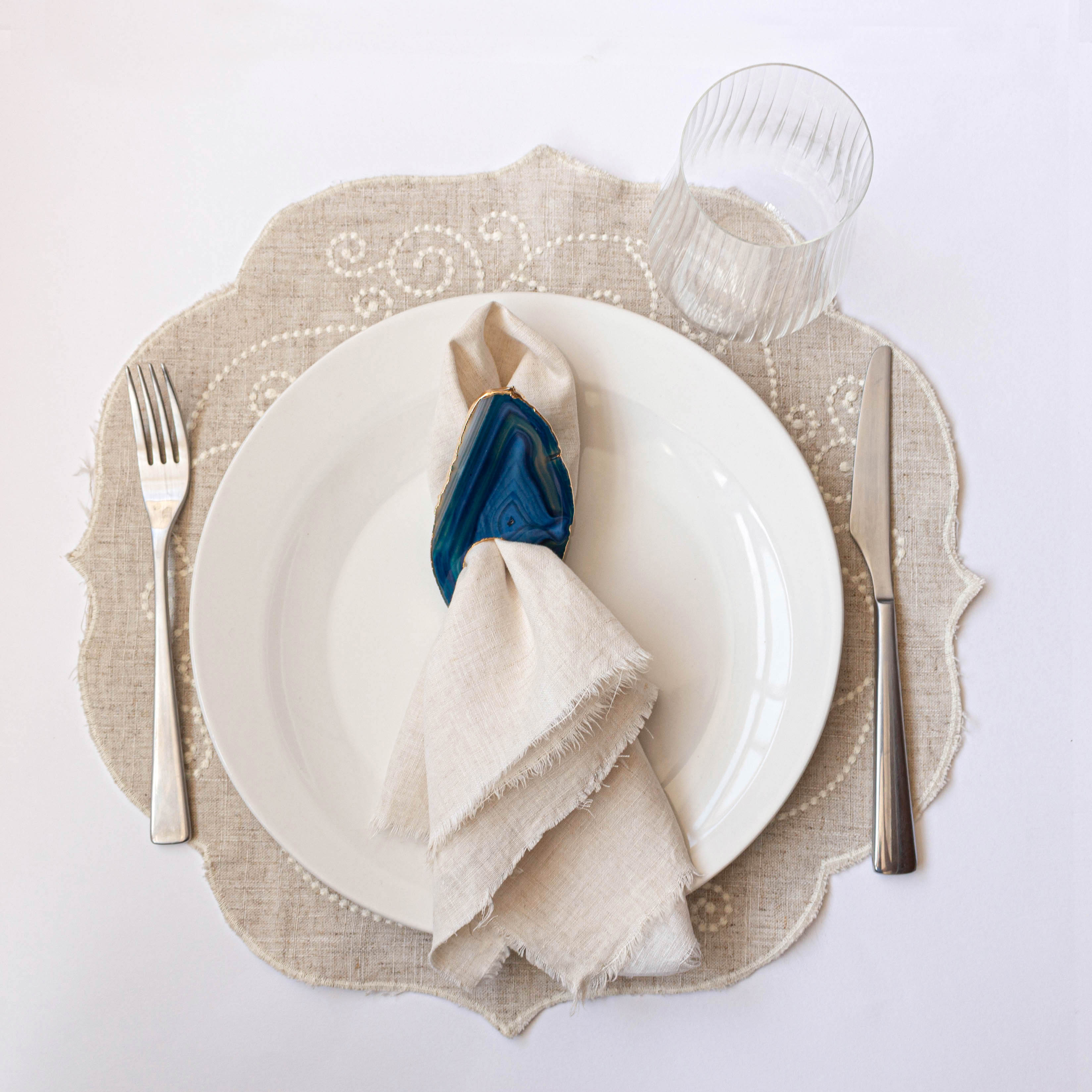 Napkin Ring in Agate Slice - Blue