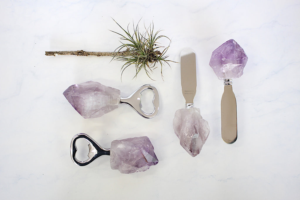 Spreader with Crystal Handle - Amethyst Point Rough
