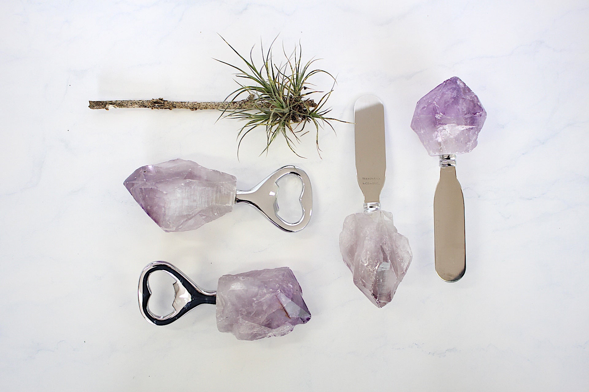 Spreader with Crystal Handle - Amethyst Point Rough