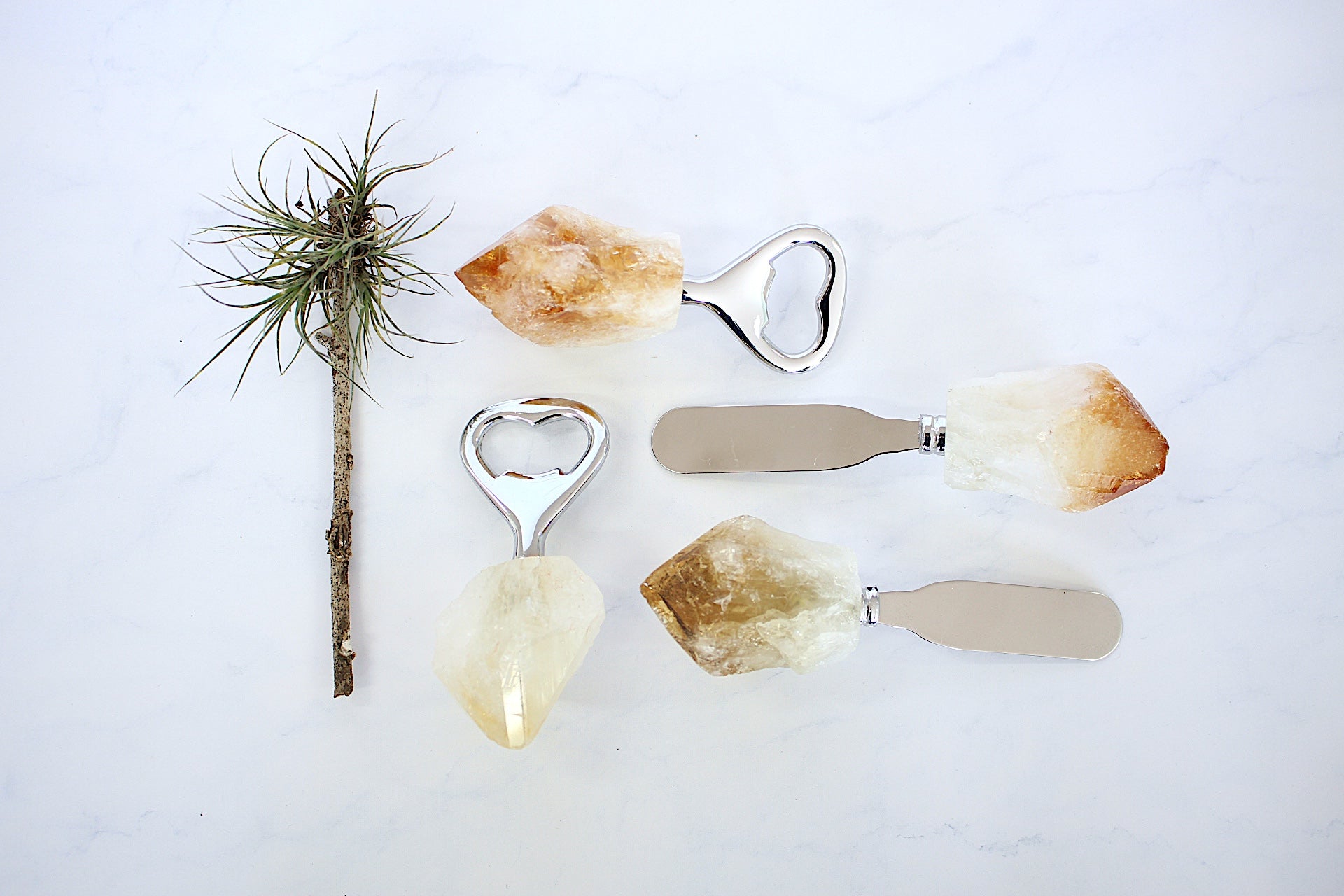Spreader with Crystal Handle - Citrine Point Rough