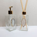 Handcrafted Crystal Glass Dispenser & Diffuser Set - 2 Piece Agate Slice
