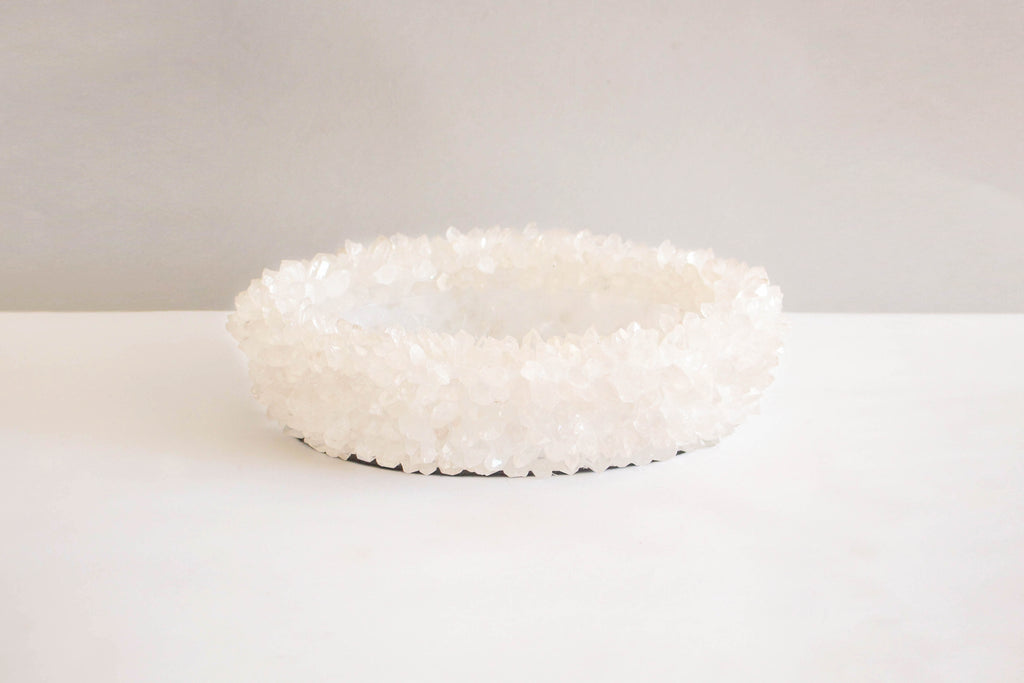 Oval Crystal Bowl - Rose Quartz