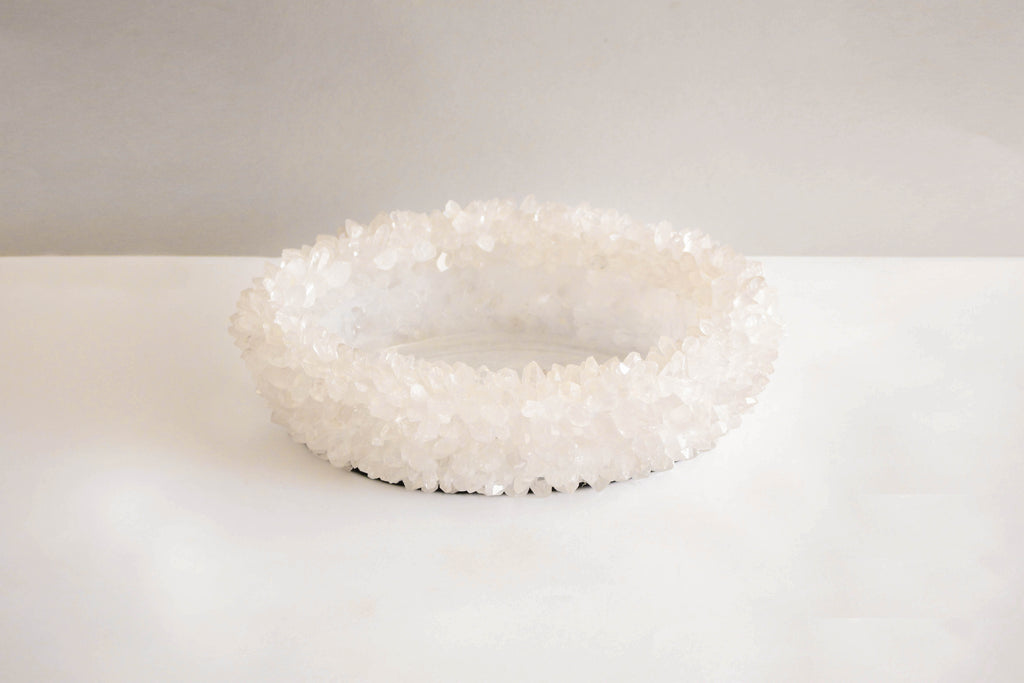 Oval Crystal Bowl - Rose Quartz
