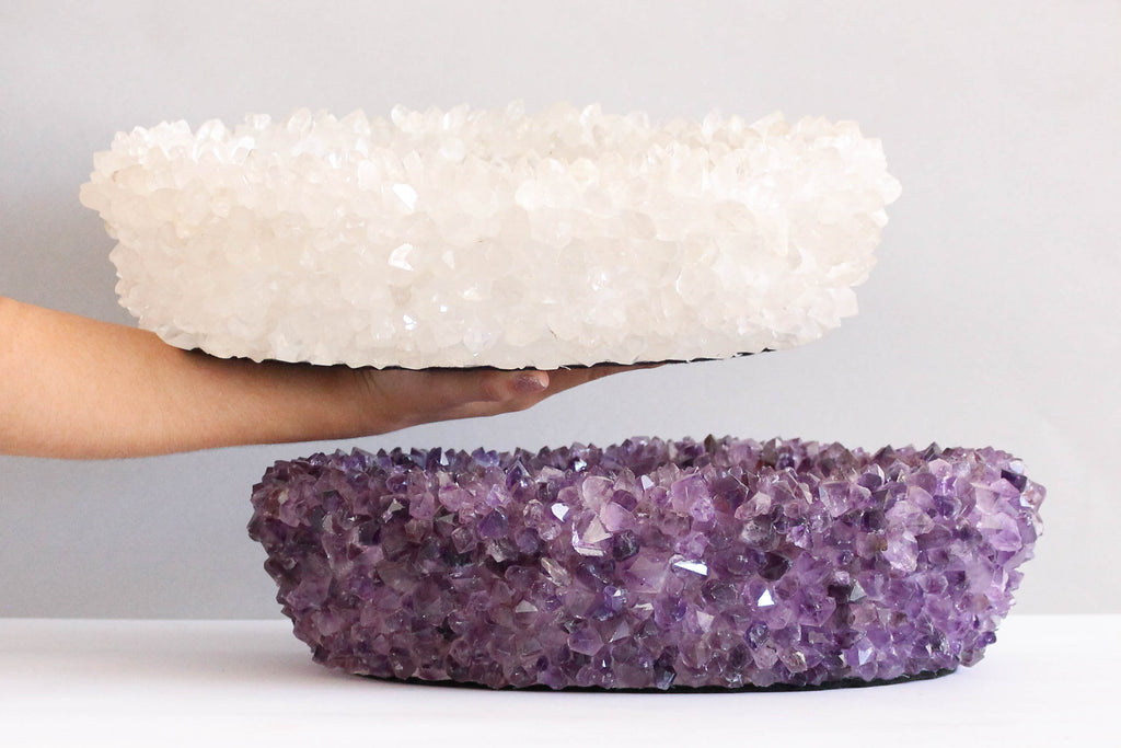 Oval Crystal Bowl - Rose Quartz