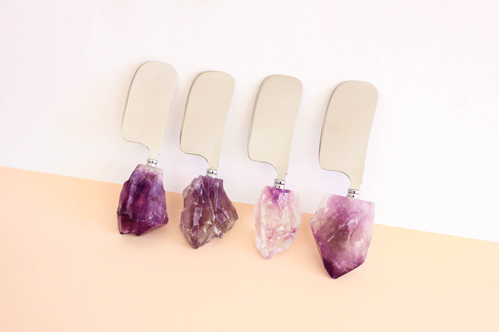Cheese Cleaver with Amethyst Point Handle