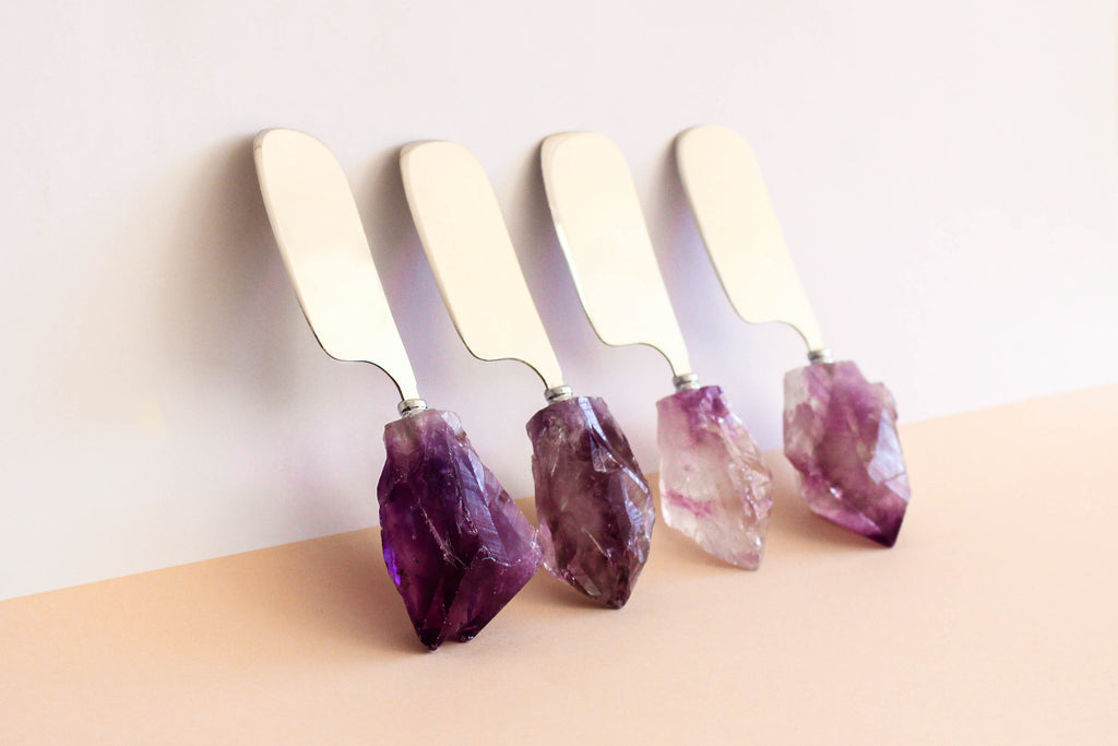Cheese Cleaver with Amethyst Point Handle