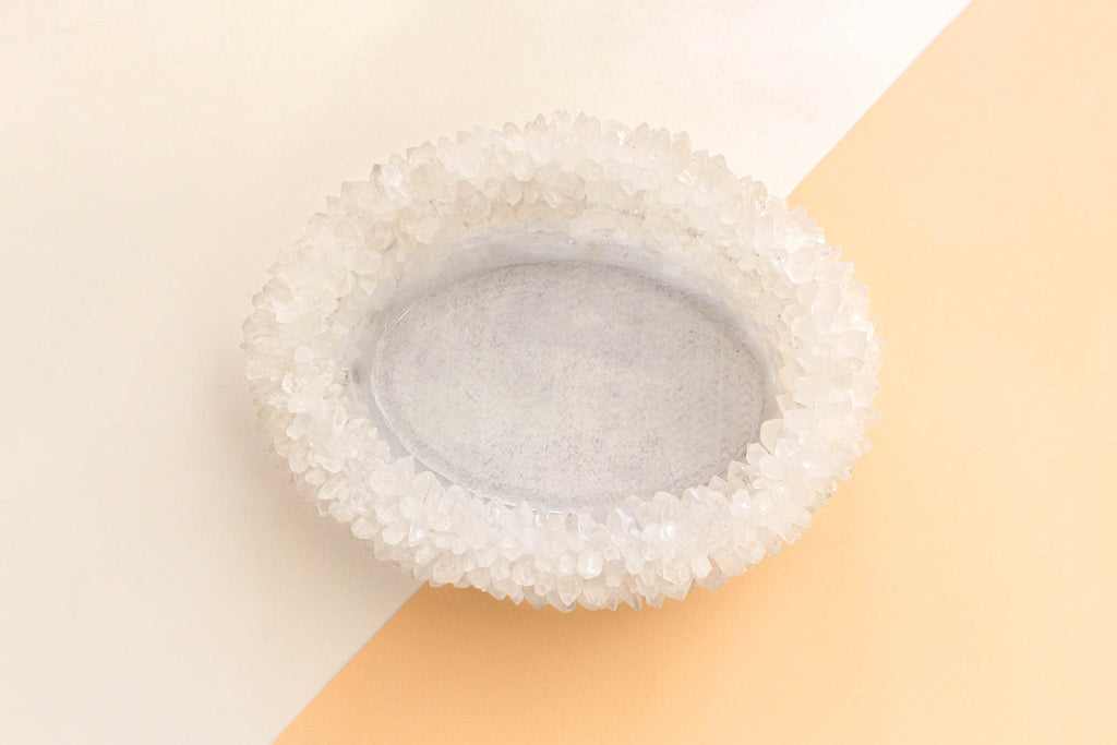 Oval Crystal Bowl - Rose Quartz