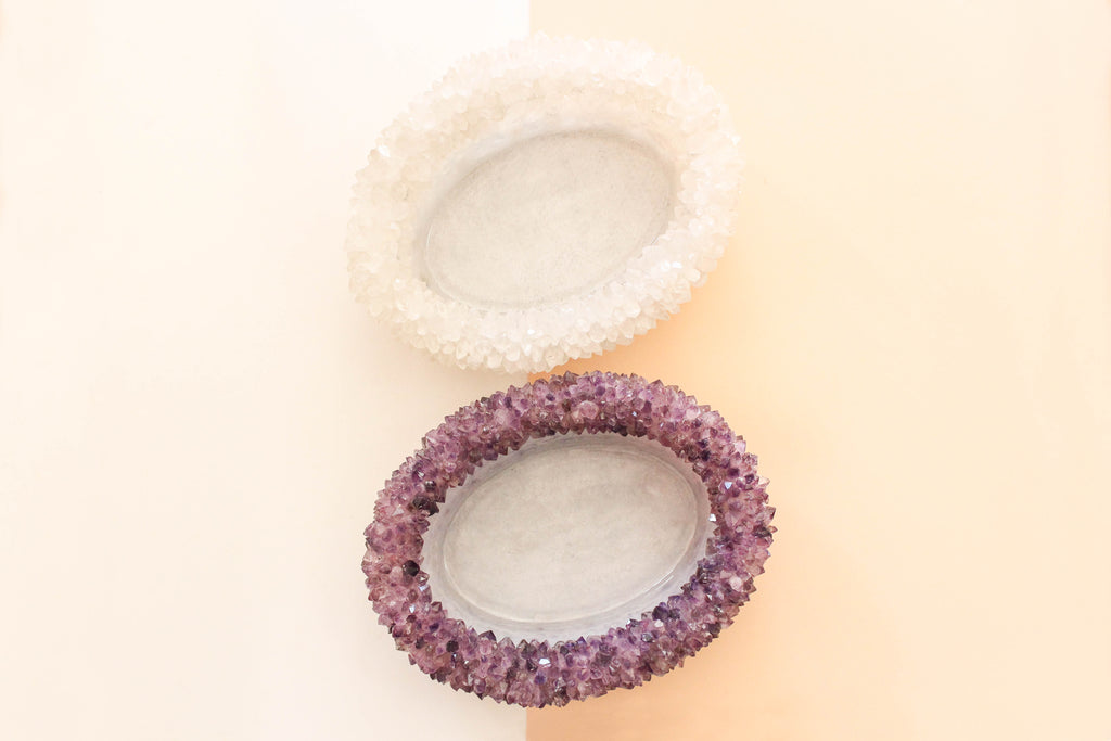 Oval Crystal Bowl - Rose Quartz