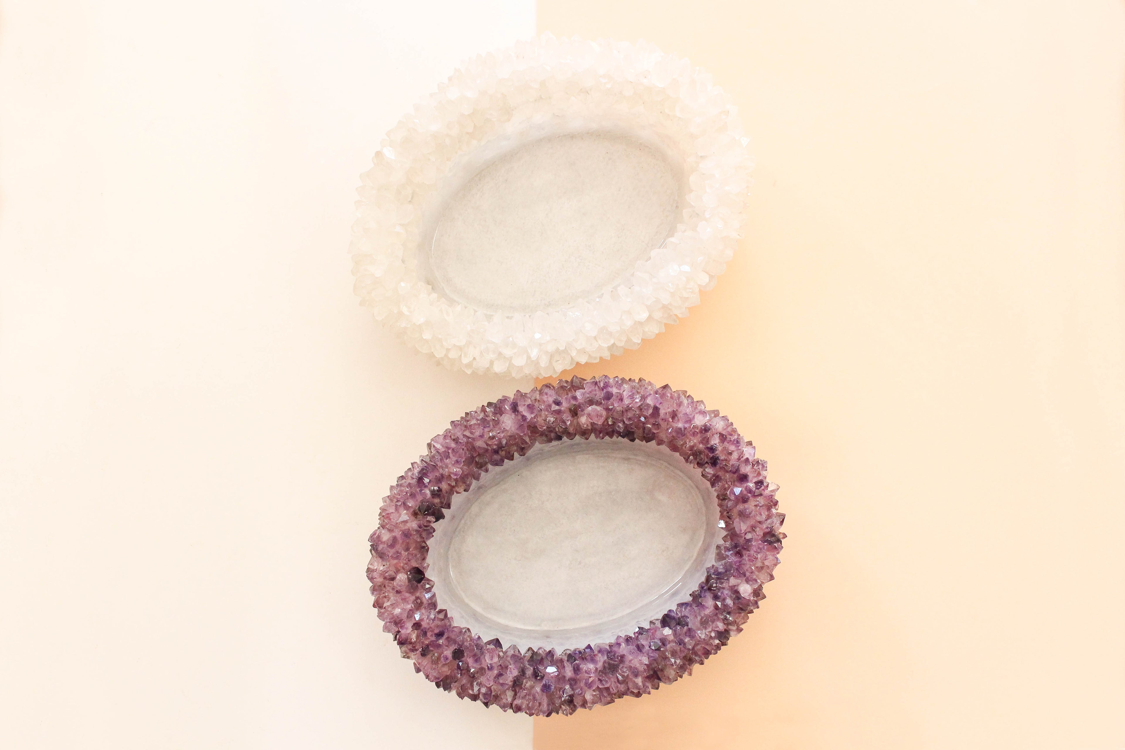 Oval Crystal Bowl - Rose Quartz