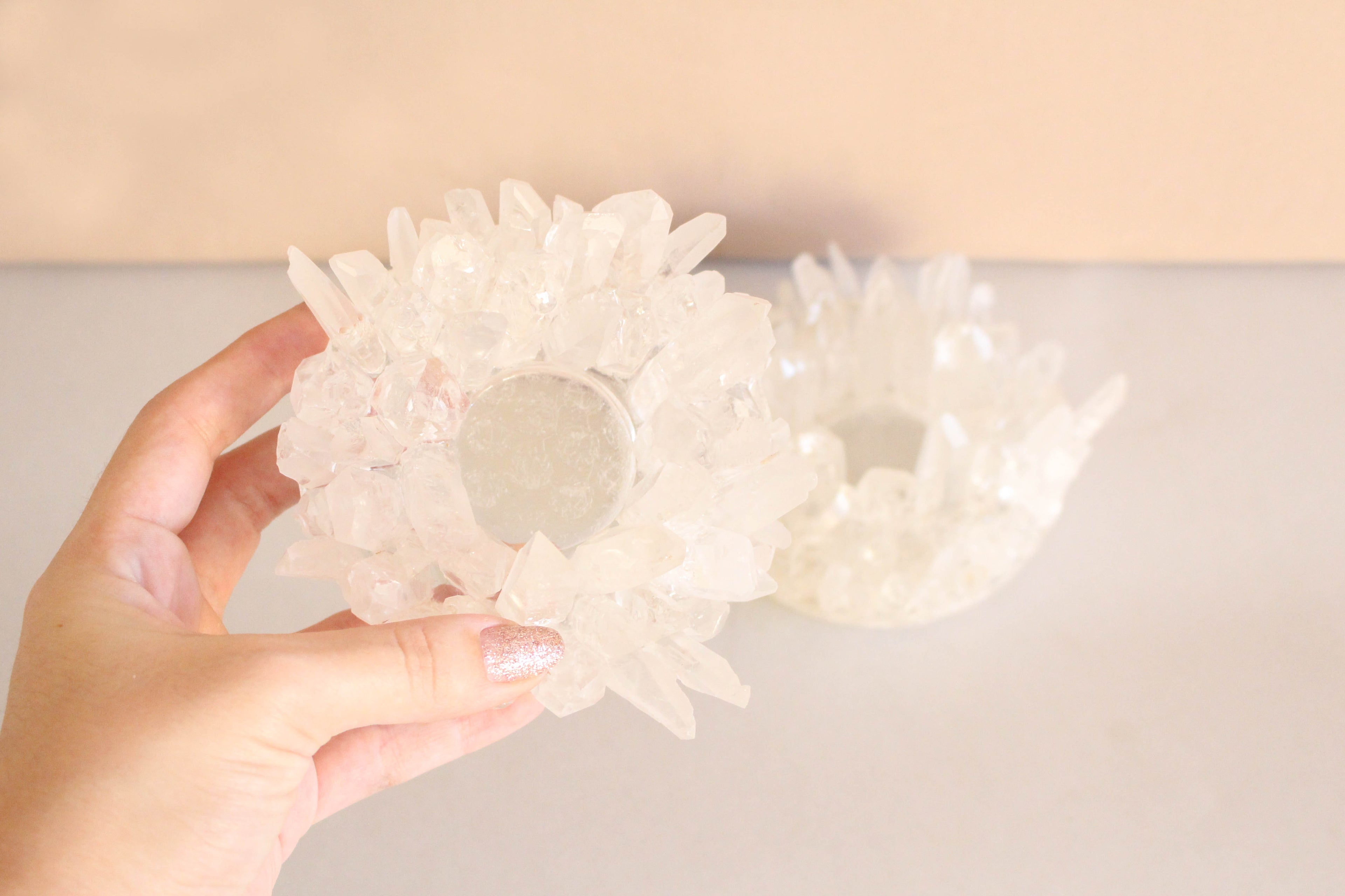 Lemurian Quartz Candle Holder