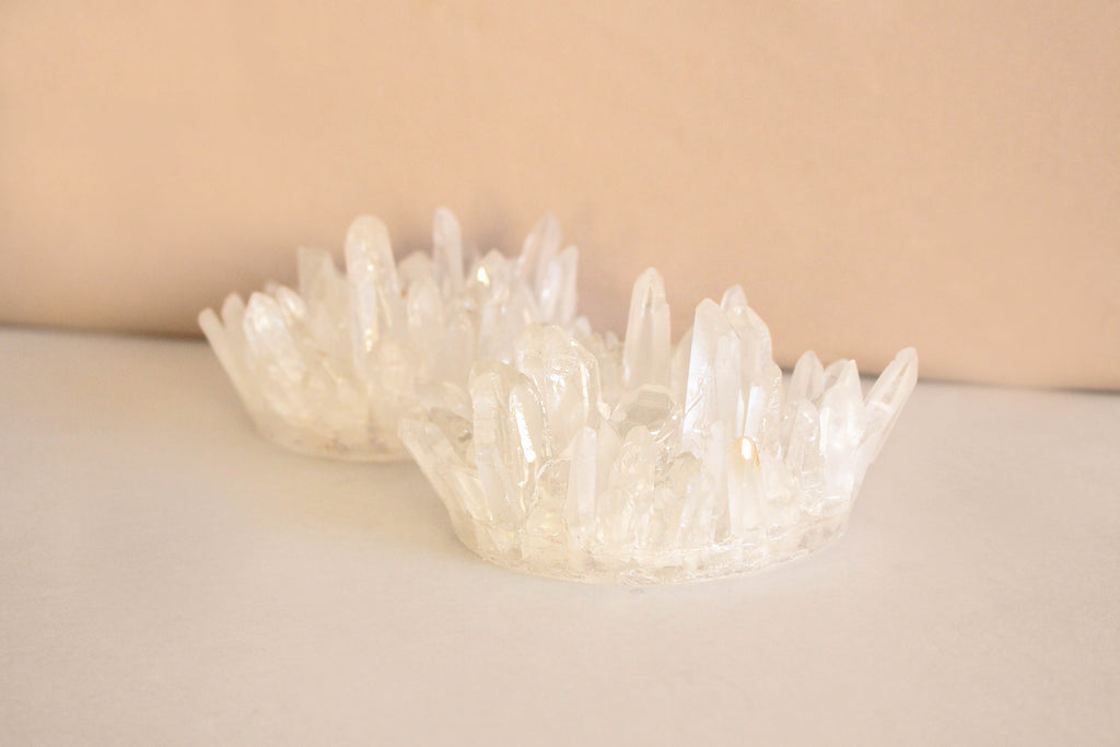 Lemurian Quartz Crown Candle Holder